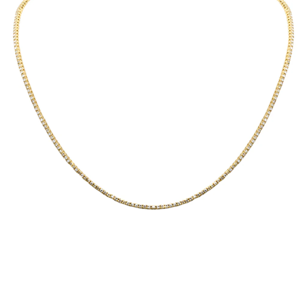 <span style="color:purple">SPECIAL!</span> 1.75ct G SI 14K Yellow Gold Round Diamond Tennis Necklace 12+4" Ext