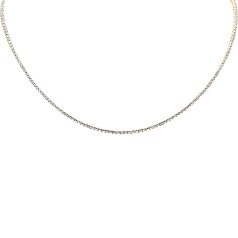 <span style="color:purple">SPECIAL!</span> 3.01ct G SI 14K Yellow Gold Adjustable Tennis Necklace 14"+2" Long - Image 3
