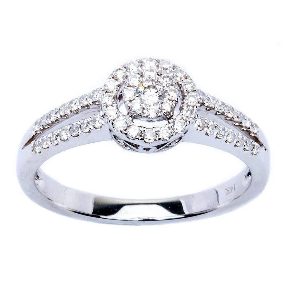 <span>DIAMOND CLOSEOUT! </span>14kt White Gold Natural Diamond .33ct Round diamond Engagement Wedding Ring