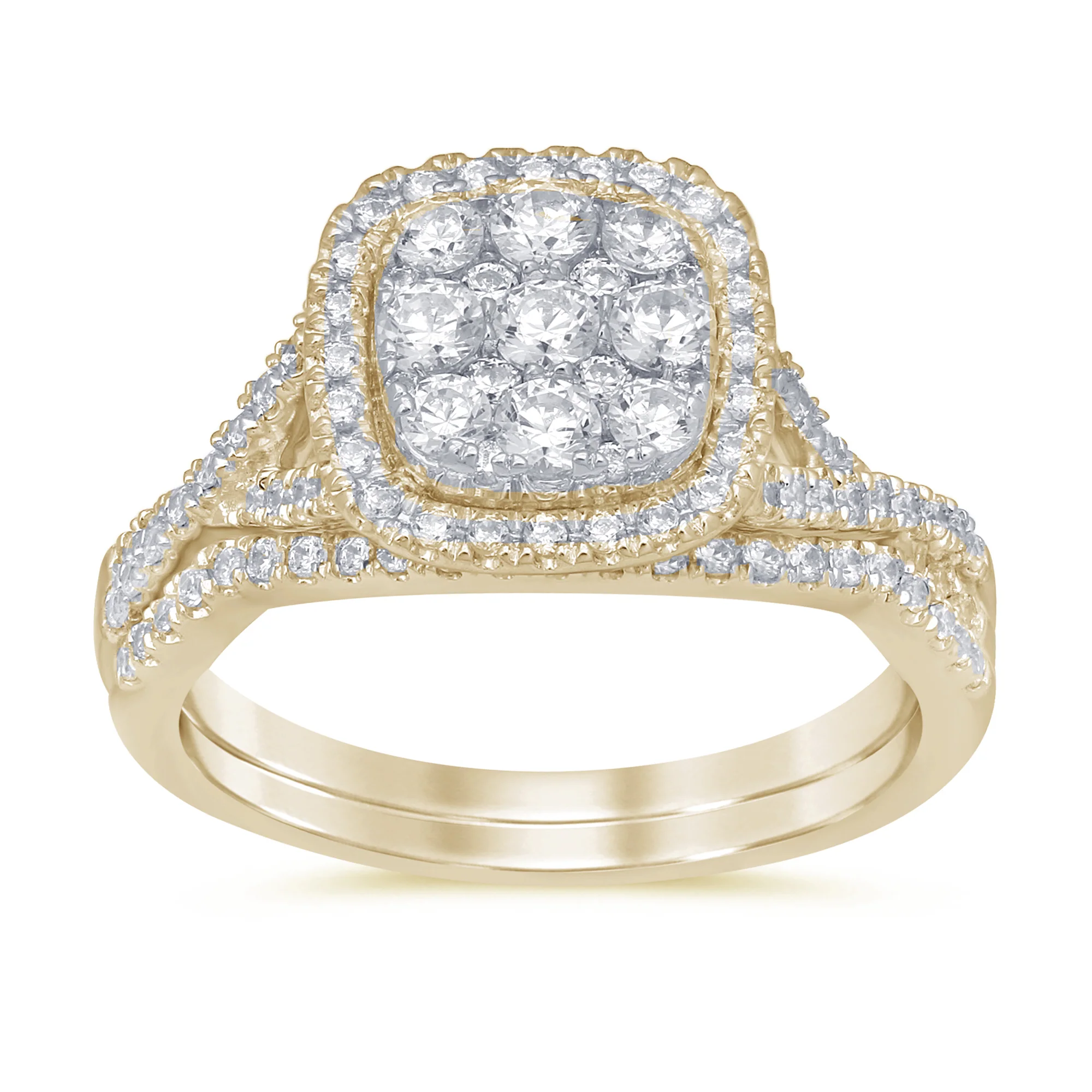 <span>DIAMOND CLOSEOUT! </span>1.03ct 14k Yellow Gold Square Diamond Engagement Wedding Ring Size 6.5