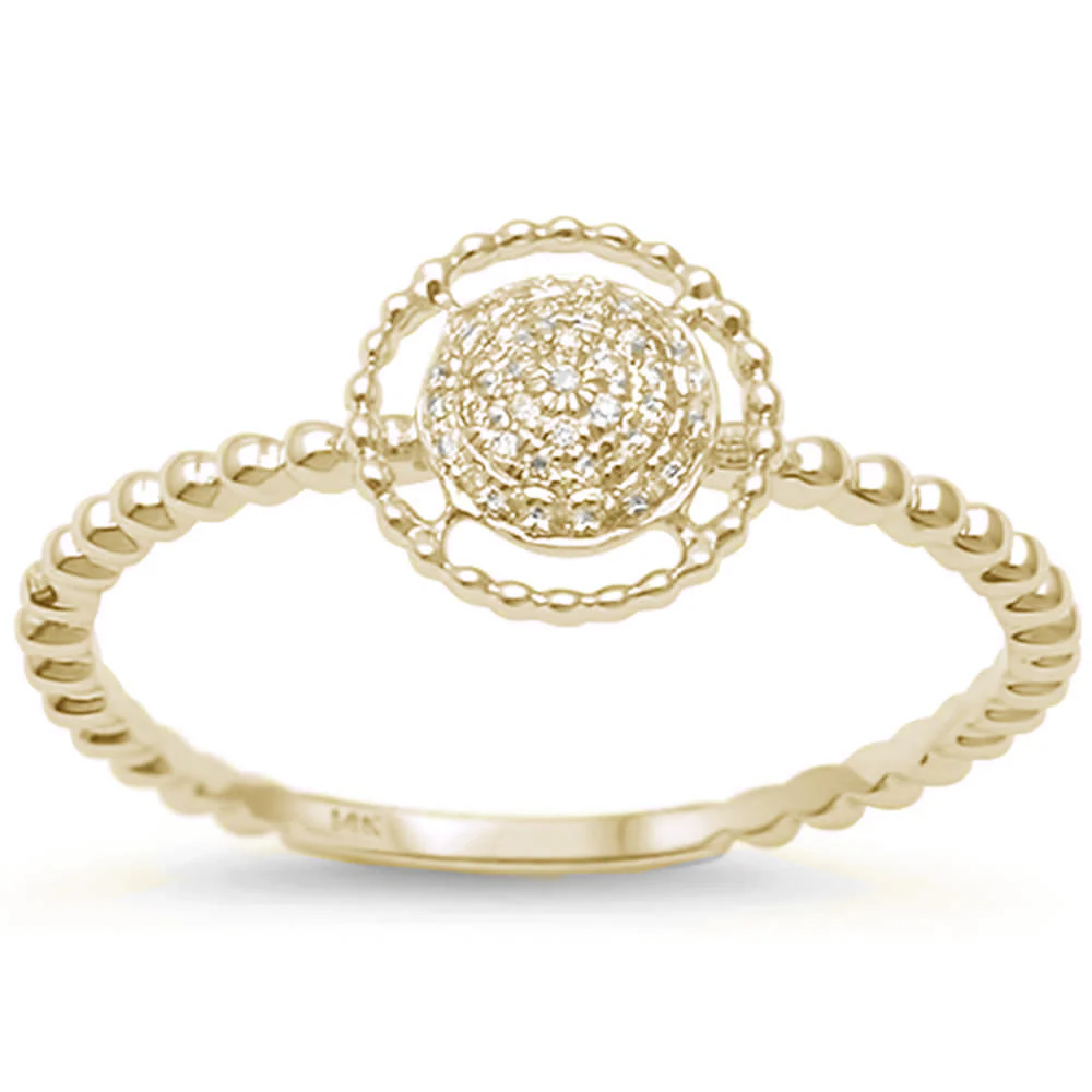 <span>DIAMOND CLOSEOUT! </span> .06ct 14k Yellow Gold Modern Circle Diamond Ring Size 6.5