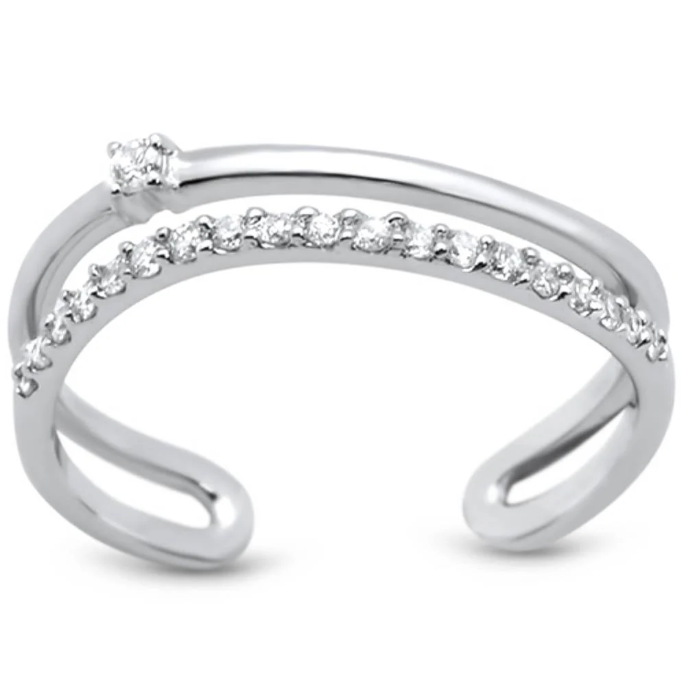 <span>DIAMOND CLOSEOUT! </span>.17ct 14k White Gold Open Midi Fashion Diamond Rinze 6.5