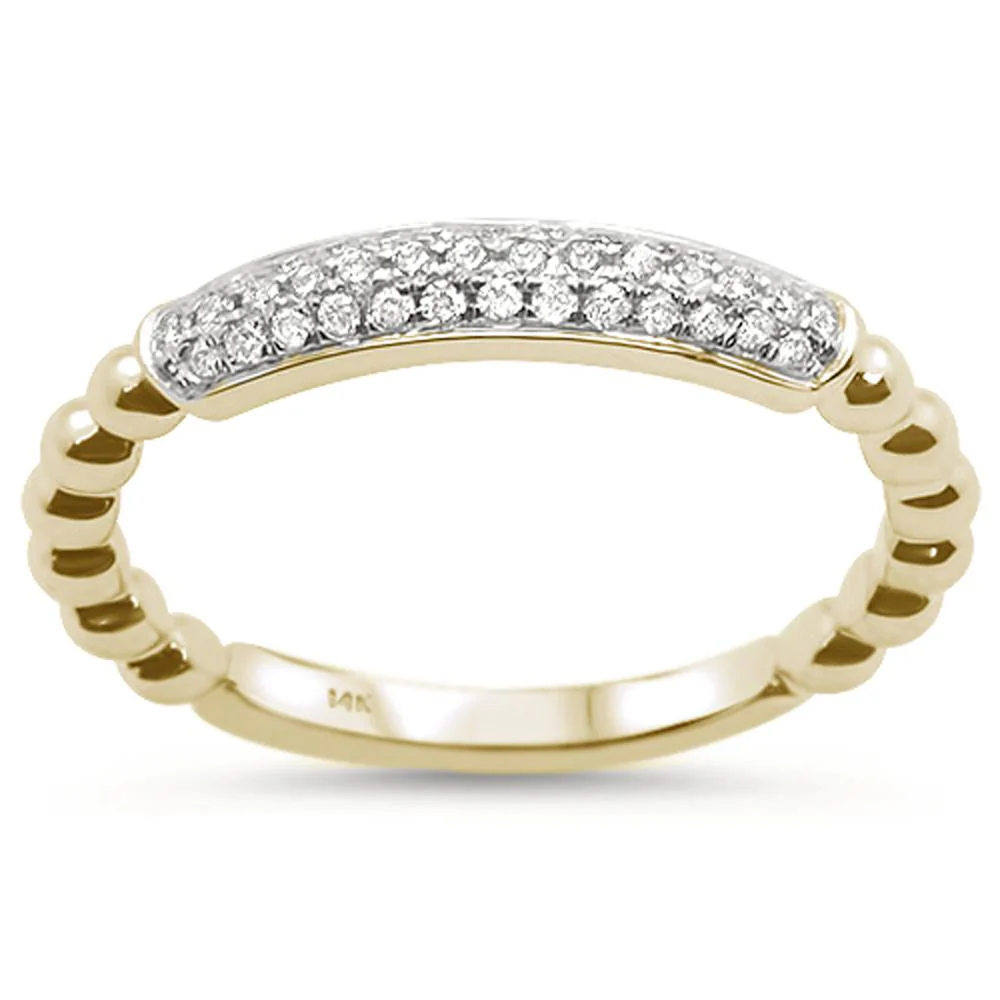 <span>DIAMOND CLOSEOUT! </span>.15ct 14k Yellow Gold Diamond Stackable Wedding Trendy Band Size 6.5
