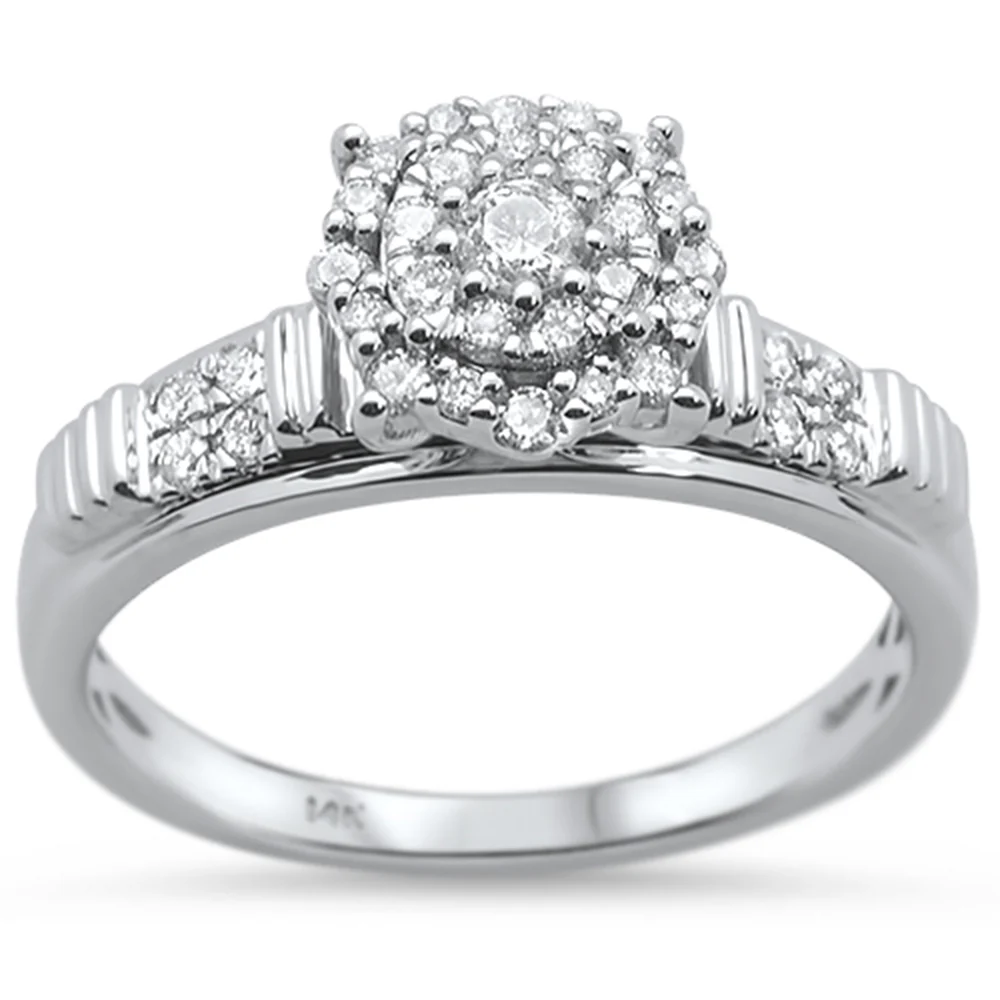 <span style="color:purple">SPECIAL!</span> .38ct 14KT White Gold Round Diamond Solitaire Ring Size 6.5