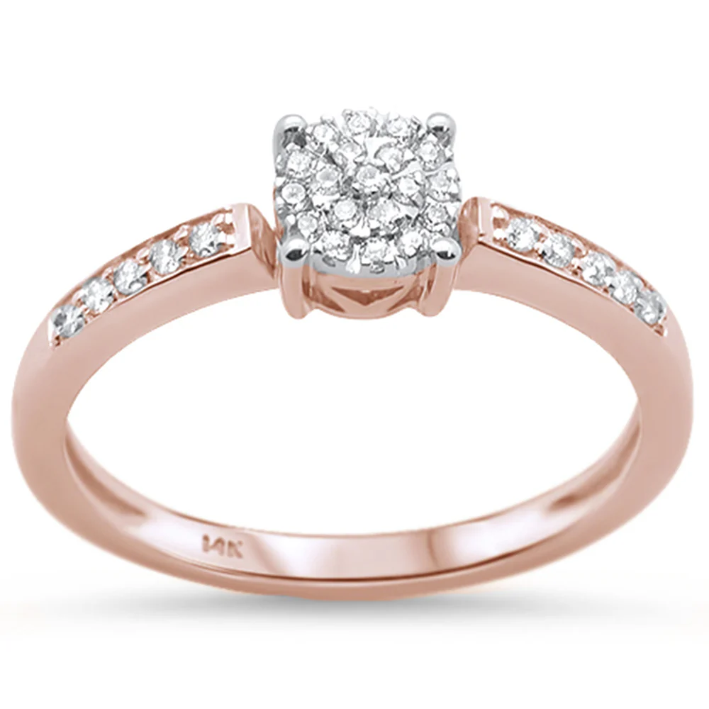 <span>DIAMOND CLOSEOUT! </span>.15ct 14KT Rose Gold Diamond Solitaire Engagement Ring Size 6.5