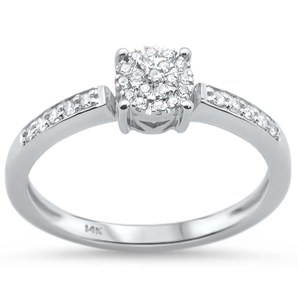<span>DIAMOND CLOSEOUT! </span>.15ct 14KT White Gold Round Diamond Solitaire Ring Size 6.5