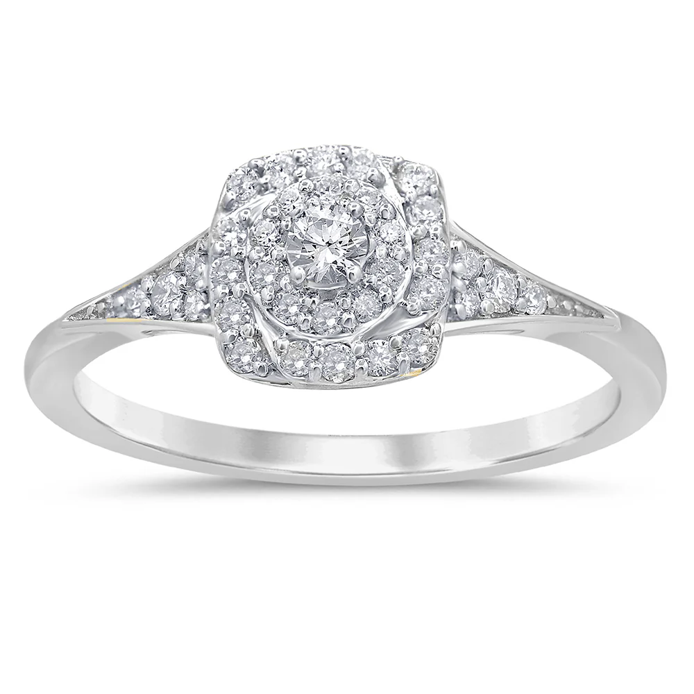 <span>DIAMOND CLOSEOUT! </span>.26ct 14KT White Gold Diamond Engagement Ring Size 6.5