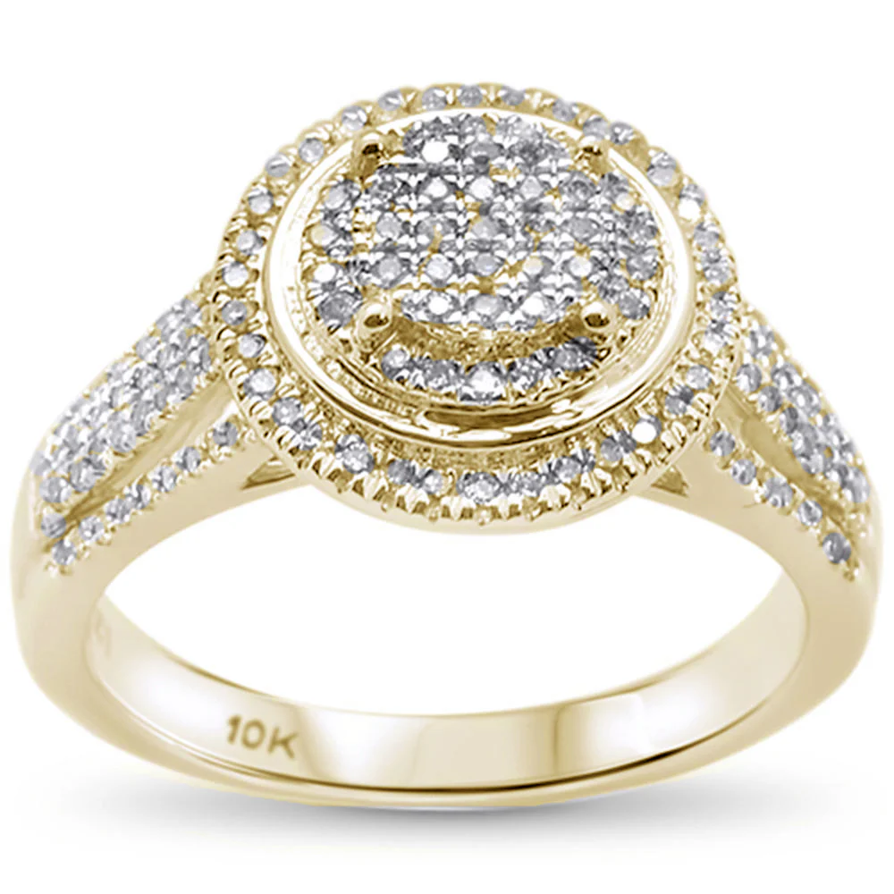 <span>DIAMOND CLOSEOUT! </span> .37ct 10k Yellow Gold Diamond Engagement Wedding Ring Size 6.5