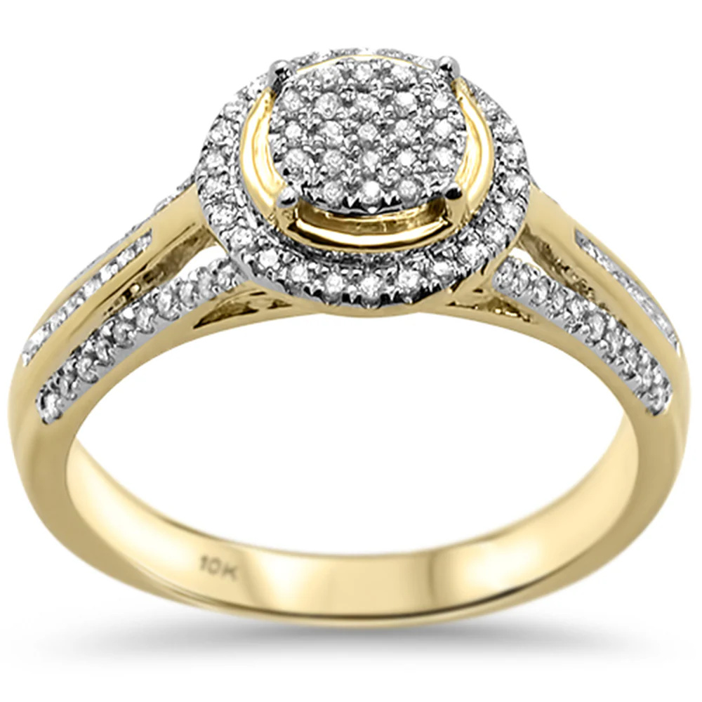 <span>DIAMOND CLOSEOUT! </span> .27cts 10k Yellow Gold Round Diamond Engagement Ring Size 6.5