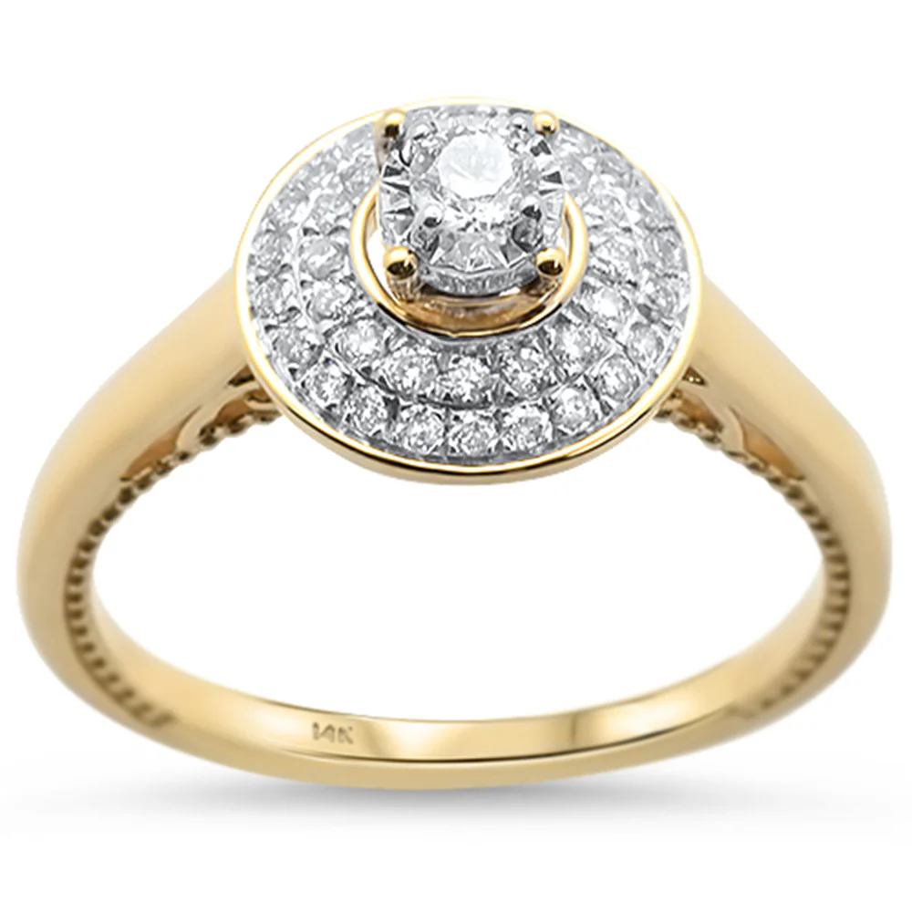 <span>DIAMOND CLOSEOUT! </span>.28cts 14k Yellow Gold Diamond Solitaire Engagement Promise Ring Size 6.5
