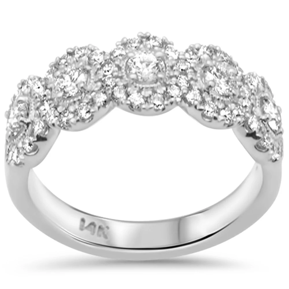 <span style="color:purple">SPECIAL!</span> 1.00ct 14k White Gold Diamond Anniversary Fashion Band Ring Size 6.5