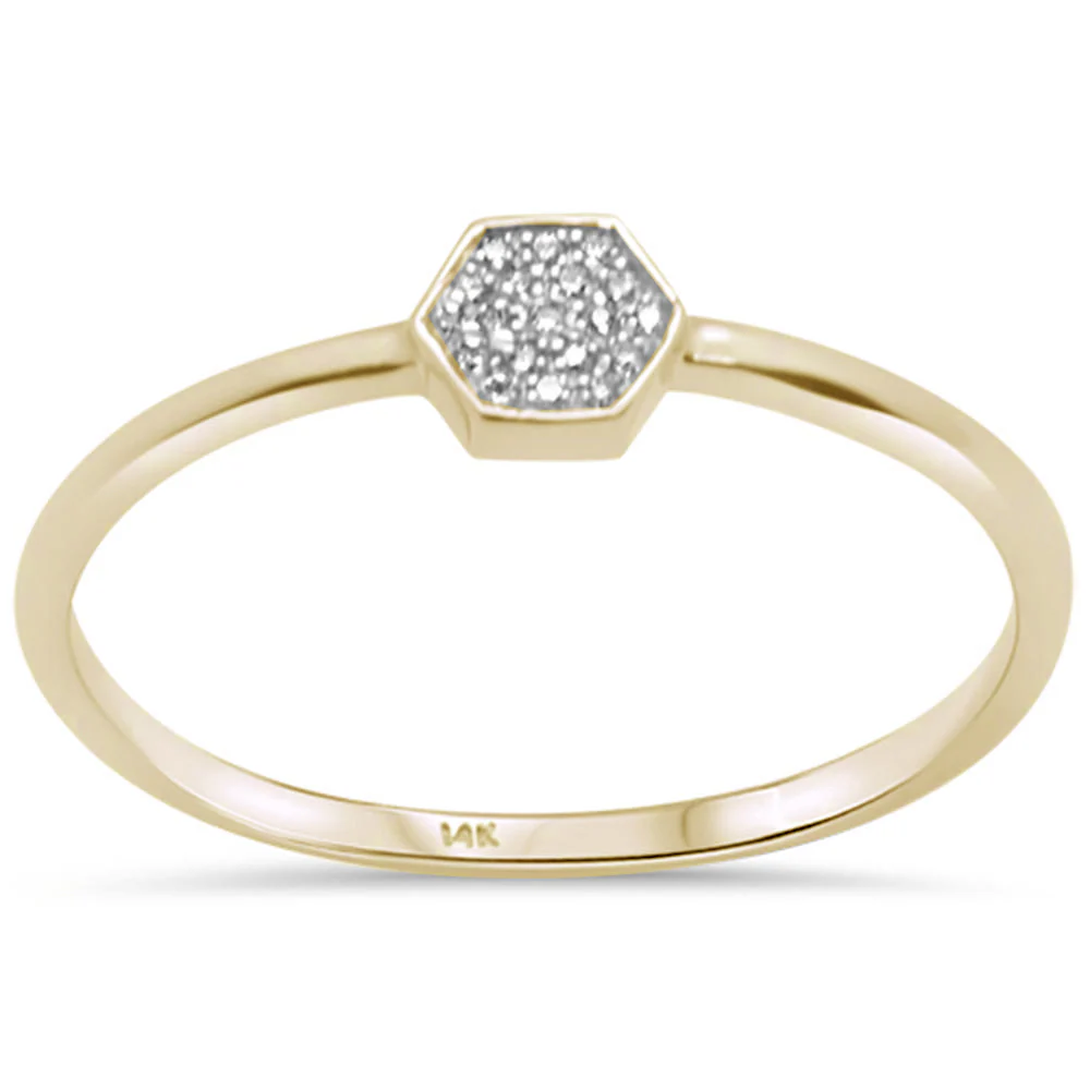 <span>DIAMOND CLOSEOUT! </span>.03ct G SI 14K Yellow Gold Ladies Trendy Diamond Ring Size 6.5