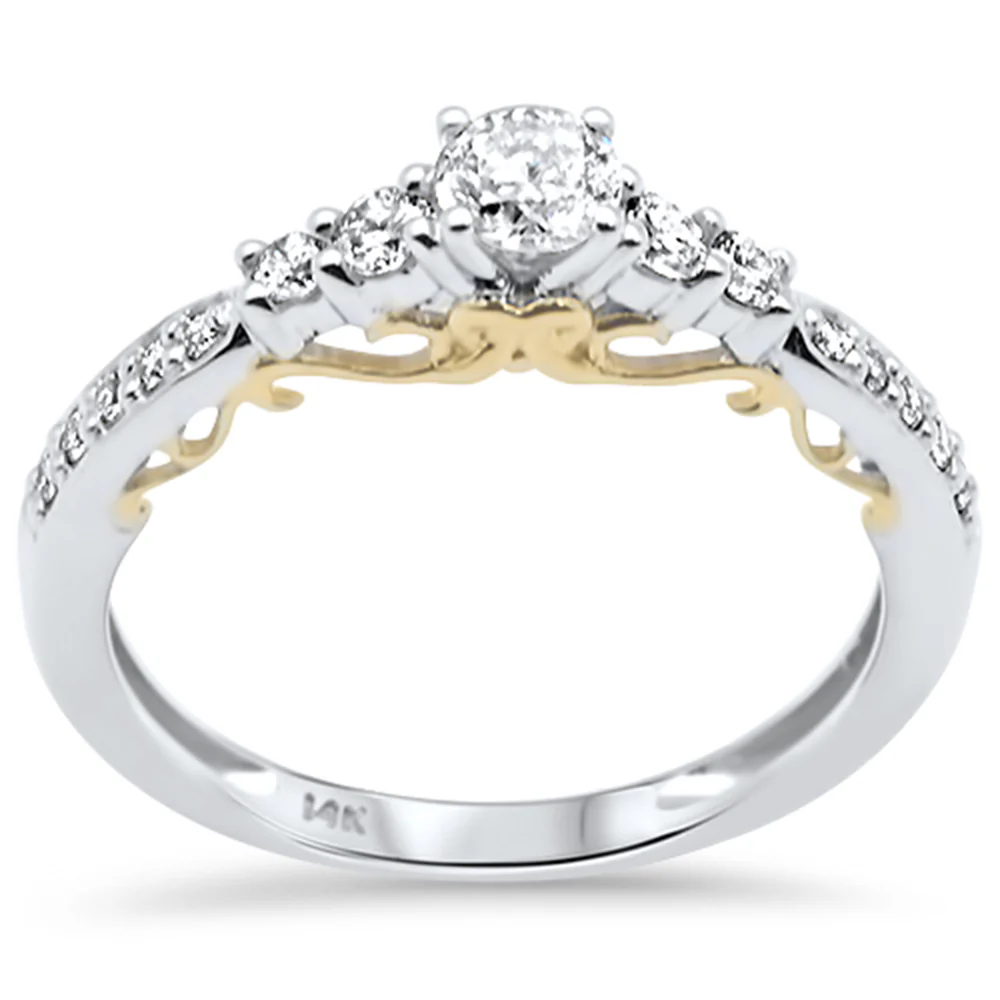 <span>DIAMOND CLOSEOUT! </span>.53ct F SI 14K White Gold Diamond Engagement Ring Size 6.5