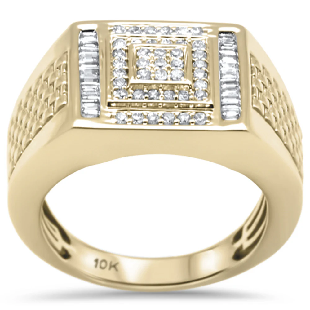<span>DIAMOND CLOSEOUT! </span> .48ct G SI 10K Yellow Gold Diamond Men's Ring Size 10