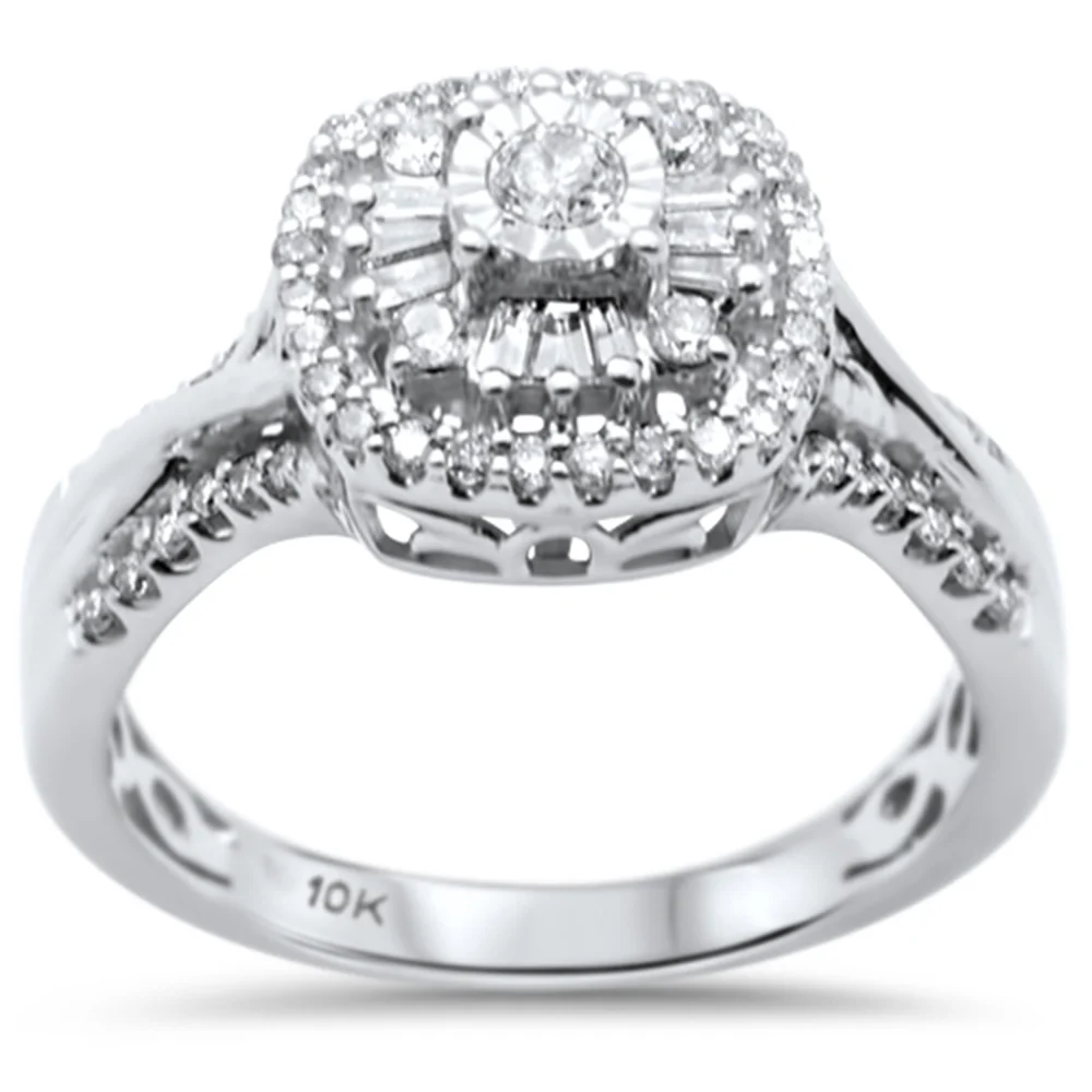 <span>DIAMOND CLOSEOUT! </span> .47ct G SI 10K White Gold Diamond Engagement Ring Size 6.5