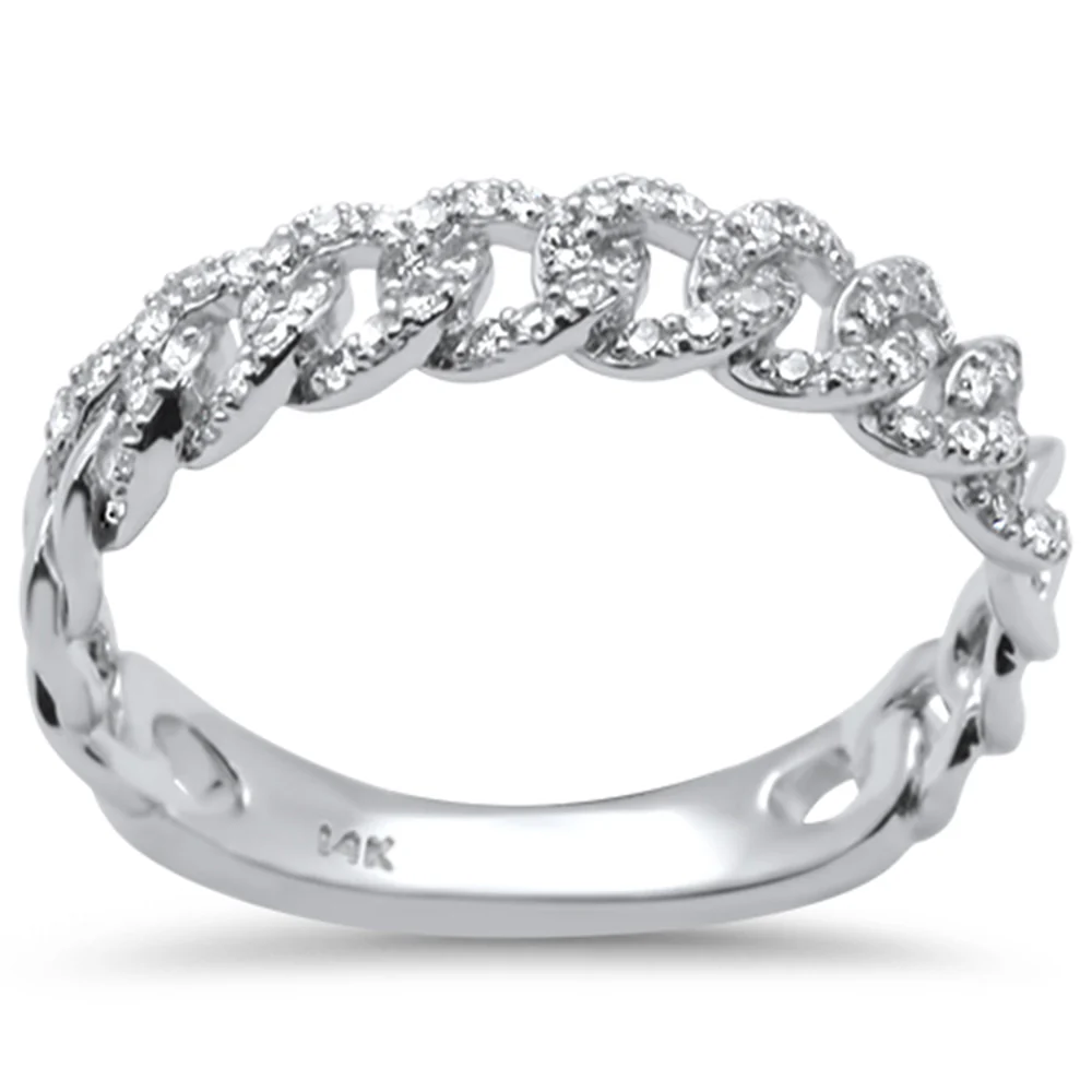 <span>DIAMOND CLOSEOUT! </span> .25ct G SI 14K White Gold  Diamond Cuban Ring Size 6.5