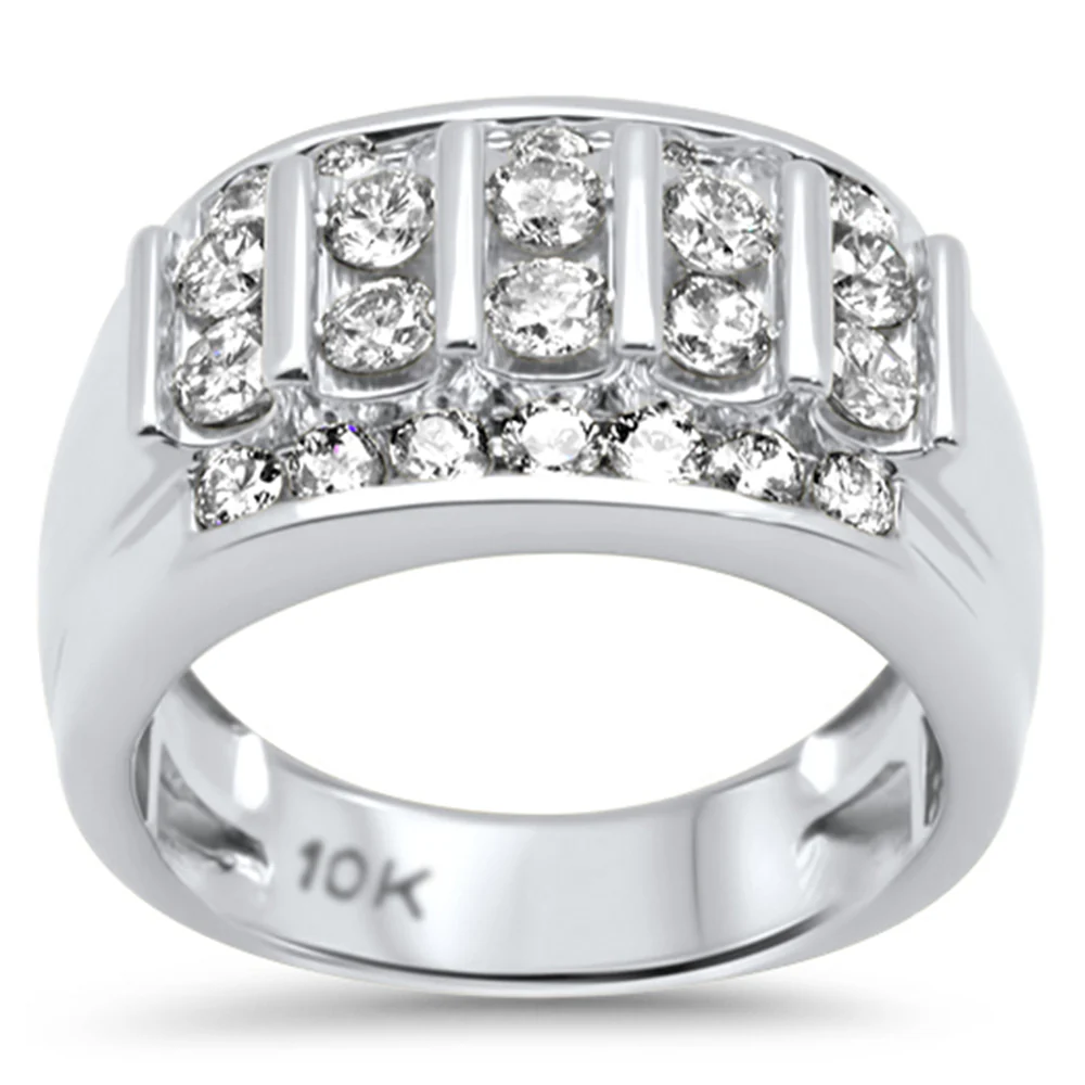 <span>DIAMOND CLOSEOUT! </span> 2.02ct G SI 10K White Gold Diamond Men's Ring size 10