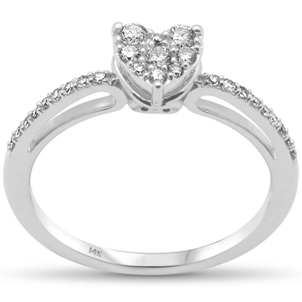 <span>DIAMOND CLOSEOUT! </span>.25ct G SI 14K White Gold Diamond Heart Shaped Women's Ring Size 6.5