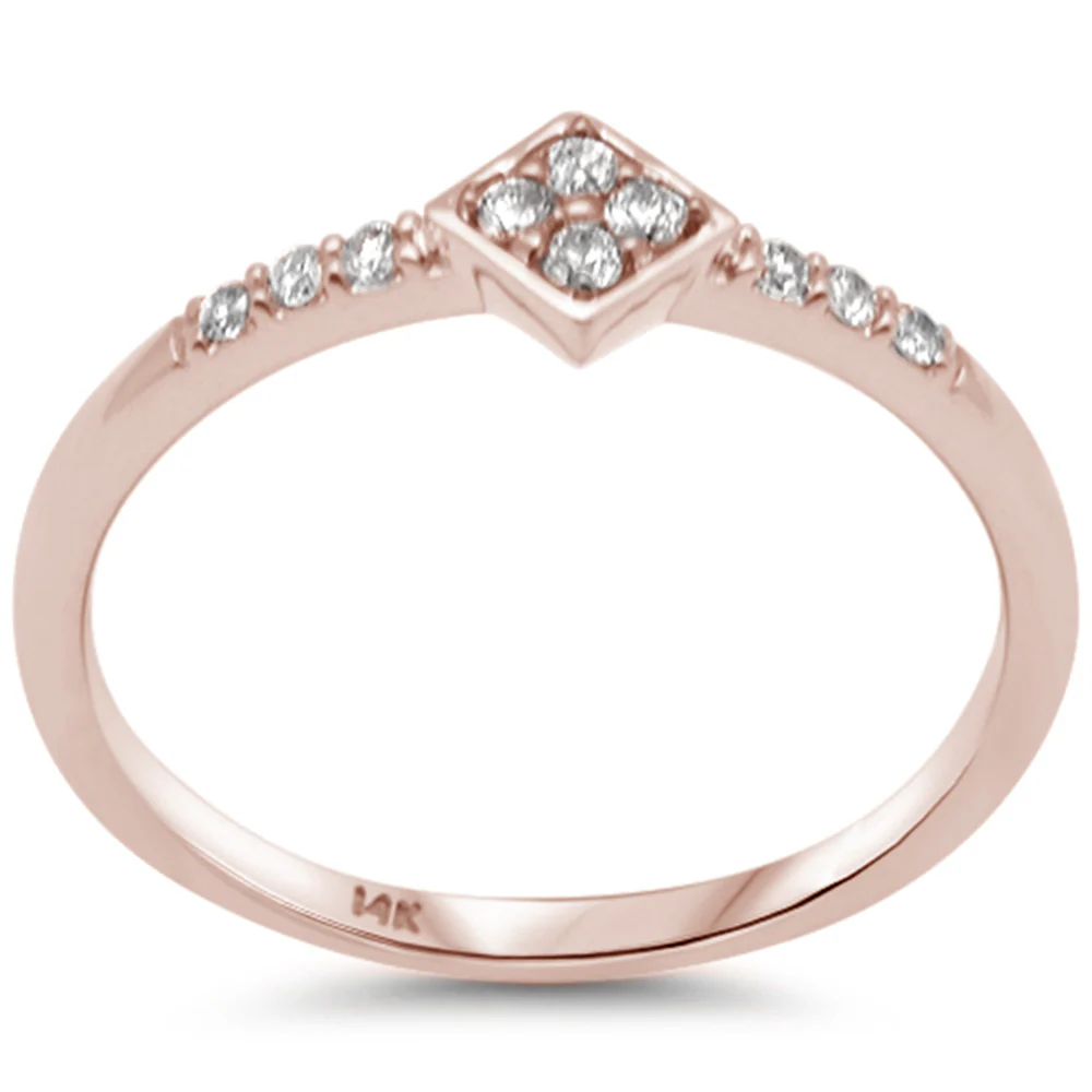 <span>DIAMOND CLOSEOUT! </span>.12ct G SI 14K Rose Gold Diamond Diamond Shape Ladies Ring Size 6.5