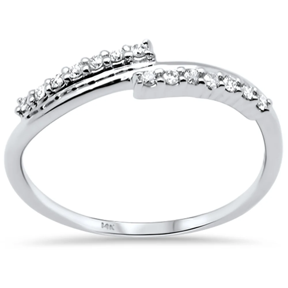 <span>DIAMOND CLOSEOUT! </span> .13ct G SI 14K White Gold Diamond Line Ring Size 6.5