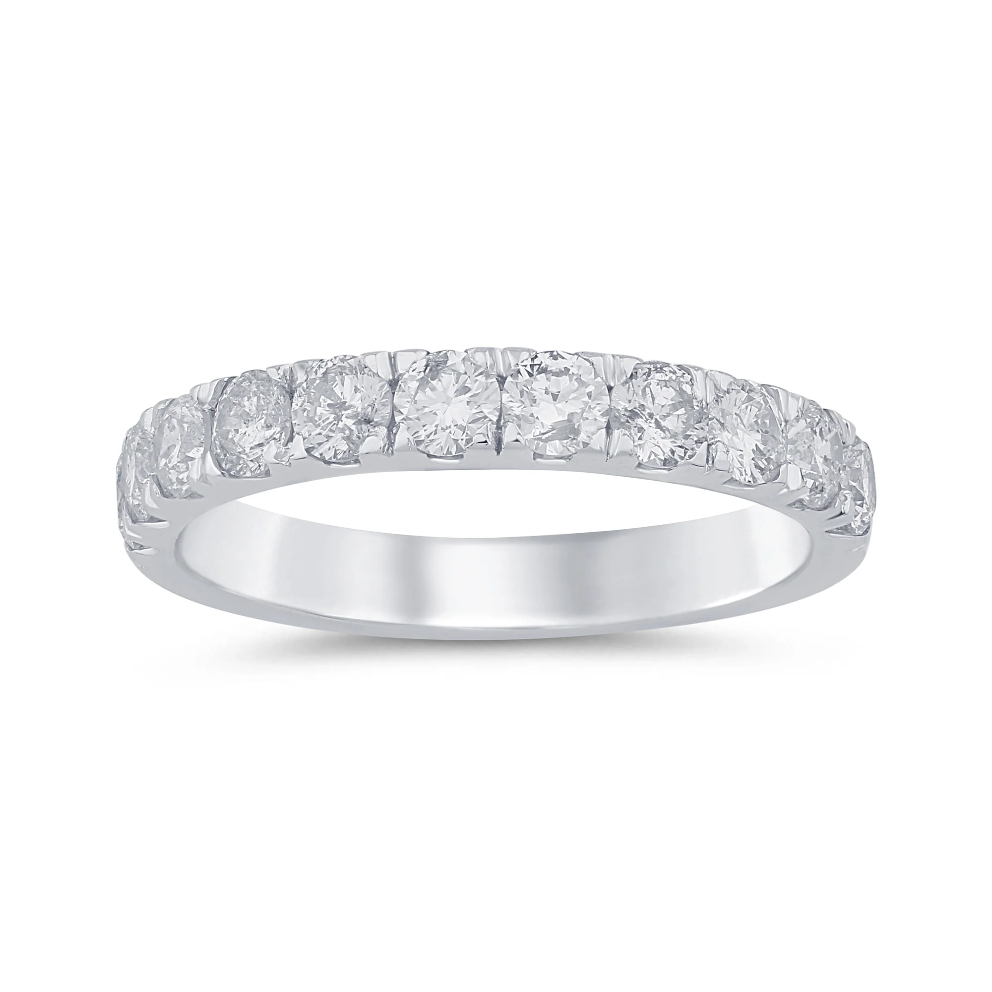 <span style="color:purple">SPECIAL!</span> 1.05ct G SI 14K White Gold Diamond Anniversary Band Ring Size 6.5