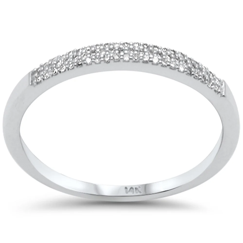.09ct G SI 14K White Gold Diamond Band Ring Size 6.5
