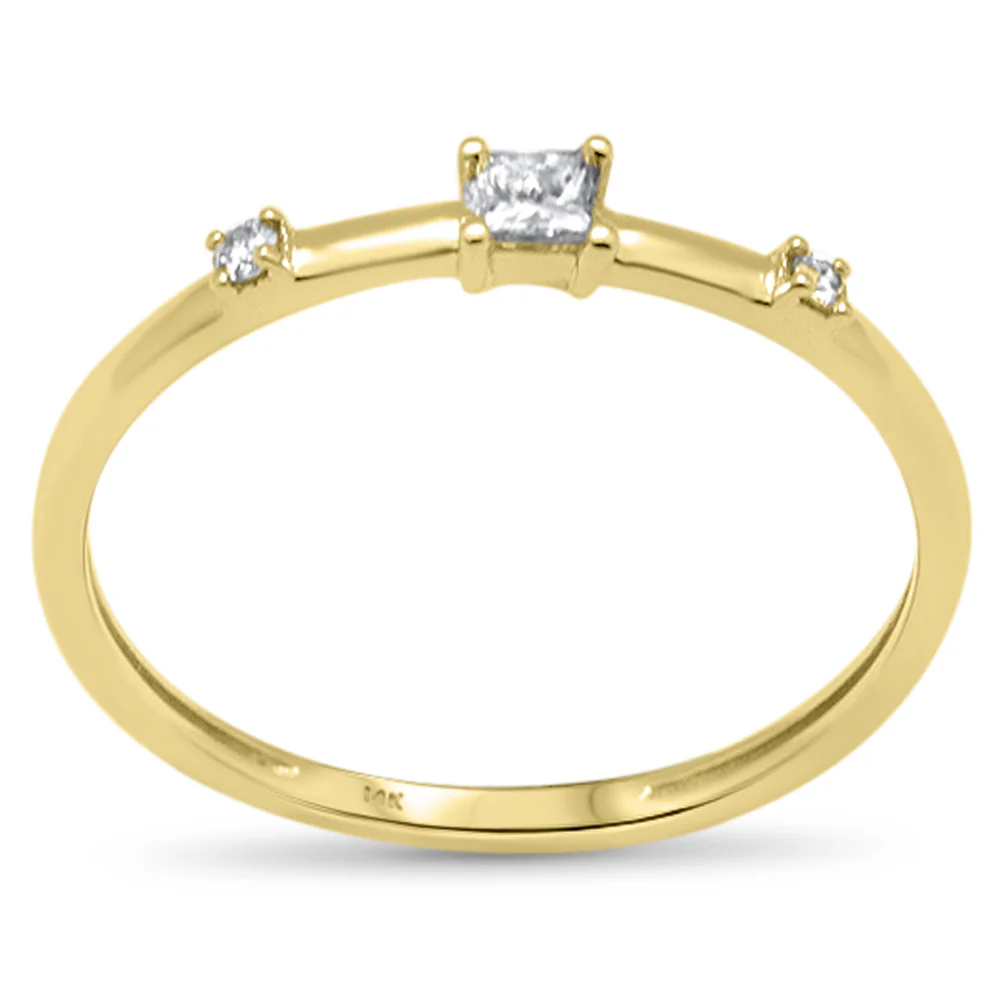 .11ct G SI 14K Yellow Gold Diamond Petite Solitaire Ring Size 6.5