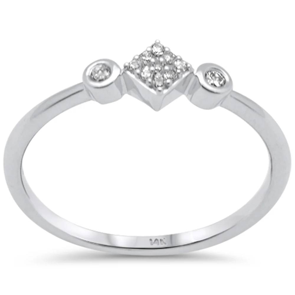 .10ct G SI 14K White Gold Diamond Petite Band Ring Size 6.5