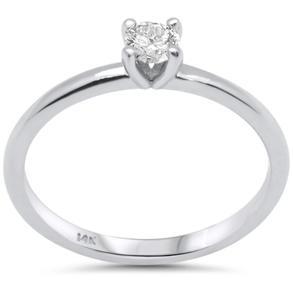 <span style="color:purple">SPECIAL!</span> .37ct G SI 14K White Gold Round Diamond Solitaire Ring Size 6.5