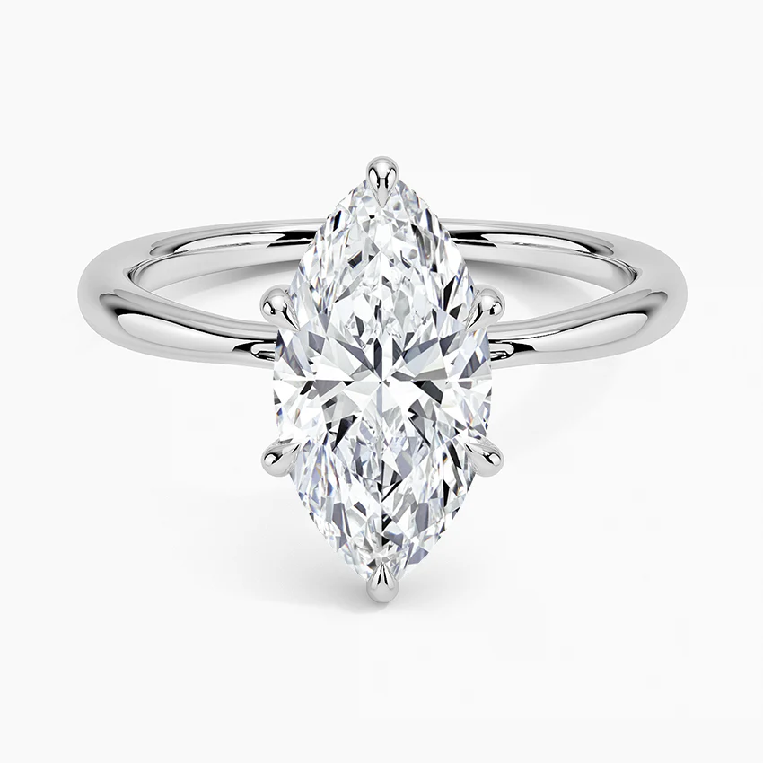 <span style="color:purple">SPECIAL!</span> .70ct G SI 14K White Gold Marquise Diamond Solitaire Ladies Ring