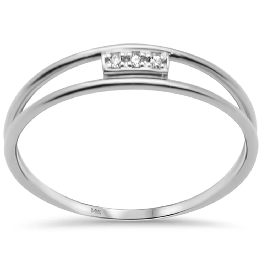 .02ct G SI 14K White Gold Diamond Band Ring Size 6.5