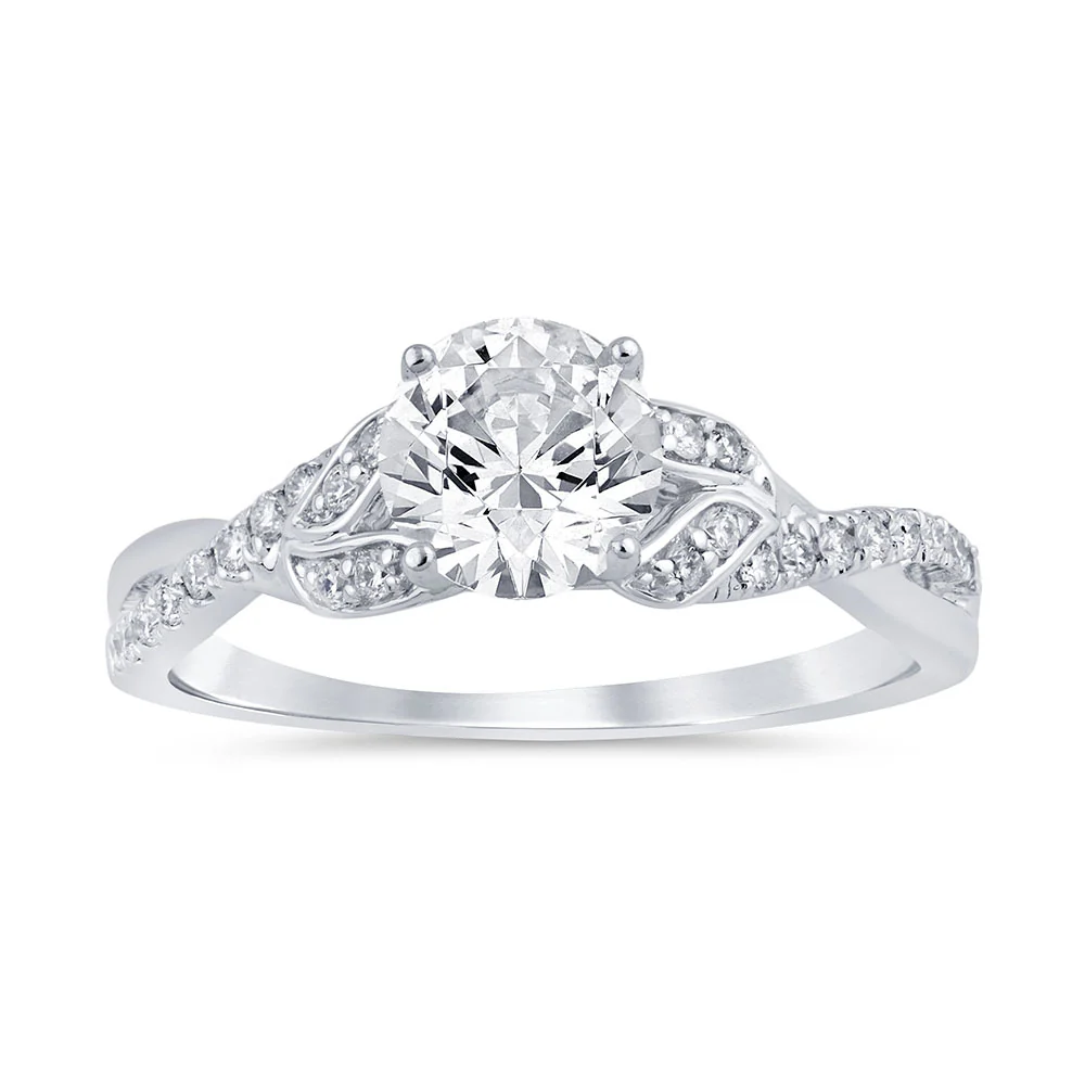<span style="color:purple">SPECIAL!</span>.60ct G SI 14K White Gold Round Diamond Engagement Ring Size 6.5