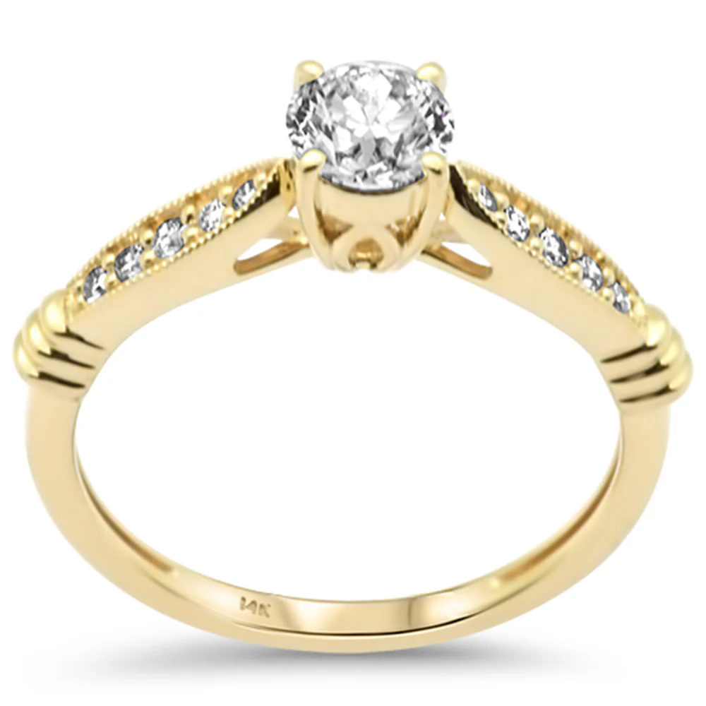 <span style="color:purple">SPECIAL!</span>.66ct G SI 14K Yellow Gold Round Diamond Engagement Ring Size 6.5
