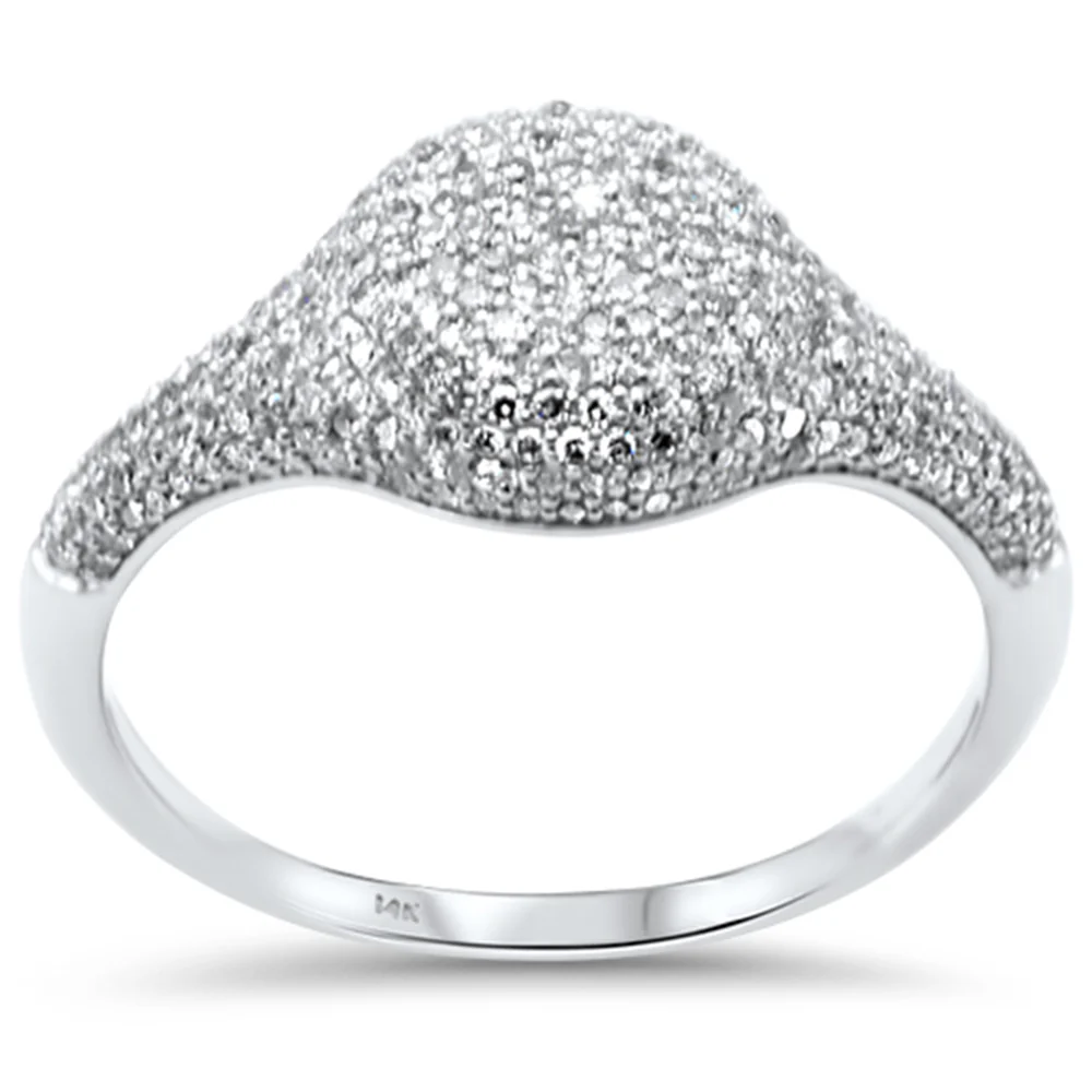 <span style="color:purple">SPECIAL!</span> .60ct G SI 14K White Gold Diamond Dome Ring Size 6.5