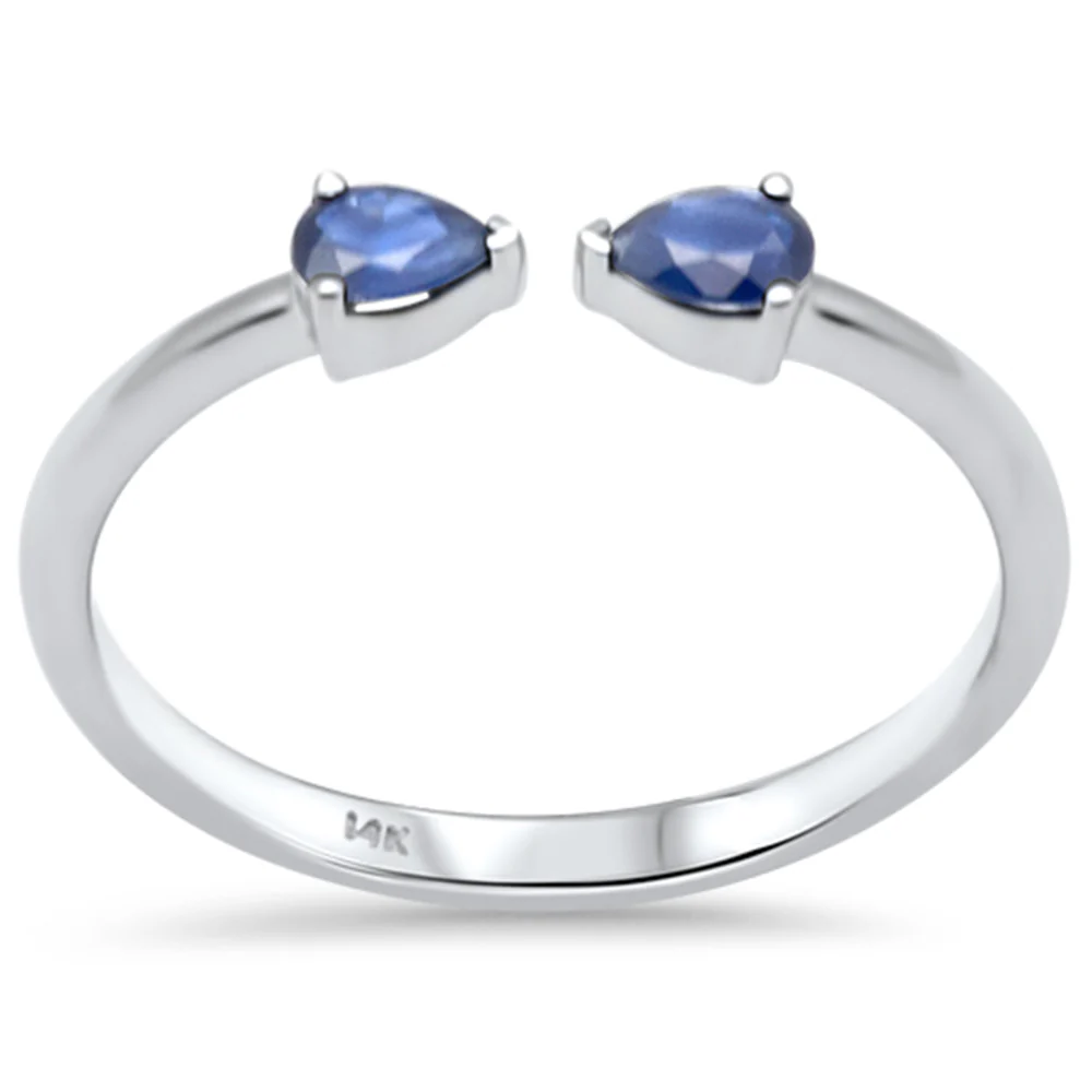 .46ct G SI 14K White Gold Blue Sapphire Gemstones Ring Size 6.5