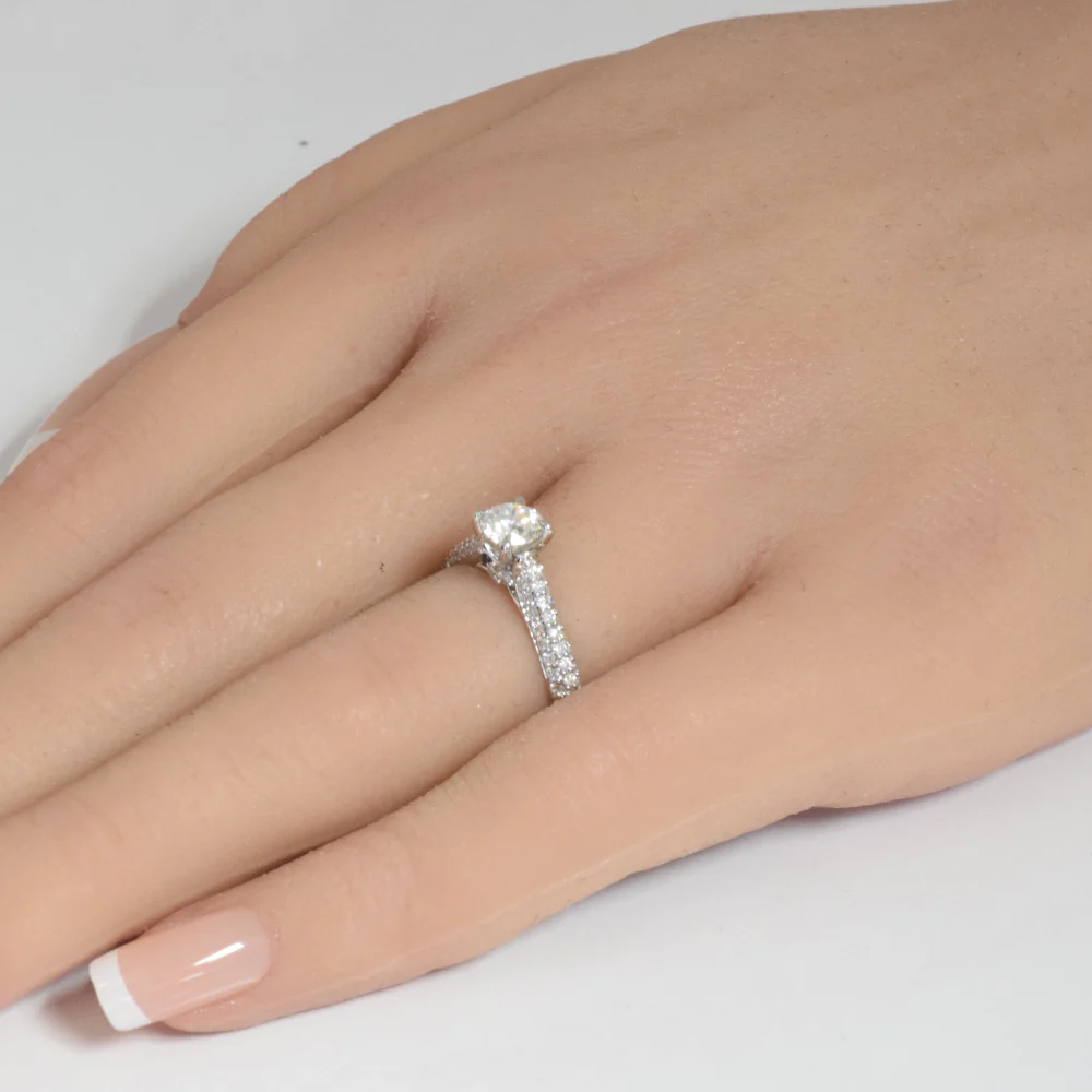 <span style="color:purple">SPECIAL!</span>1.07ct G SI 14K White Gold Round Diamond Engagement Ring Size 6.5 - Image 2