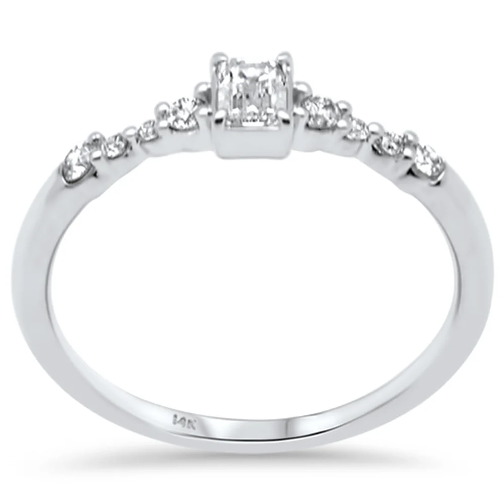 <span style="color:purple">SPECIAL!</span> .33ct G SI 14K Yellow Gold Diamond & Emerald Cut Ring Size 6.5