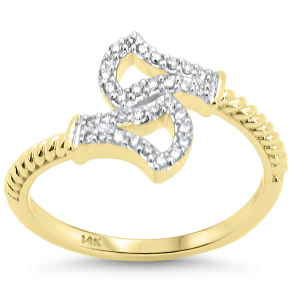 <span style="color:purple">SPECIAL!</span> .15ct G SI 14K Yellow Gold Diamond Wrap Around Ring Size 6.5