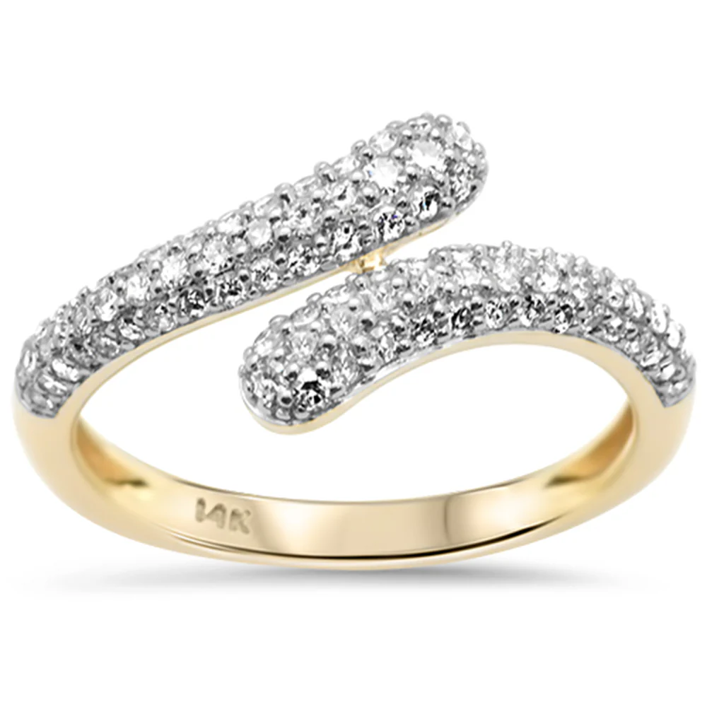 <span style="color:purple">SPECIAL!</span>.51ct G SI 14K Yellow Gold Diamond Wrap around Ring Band Size 6.5