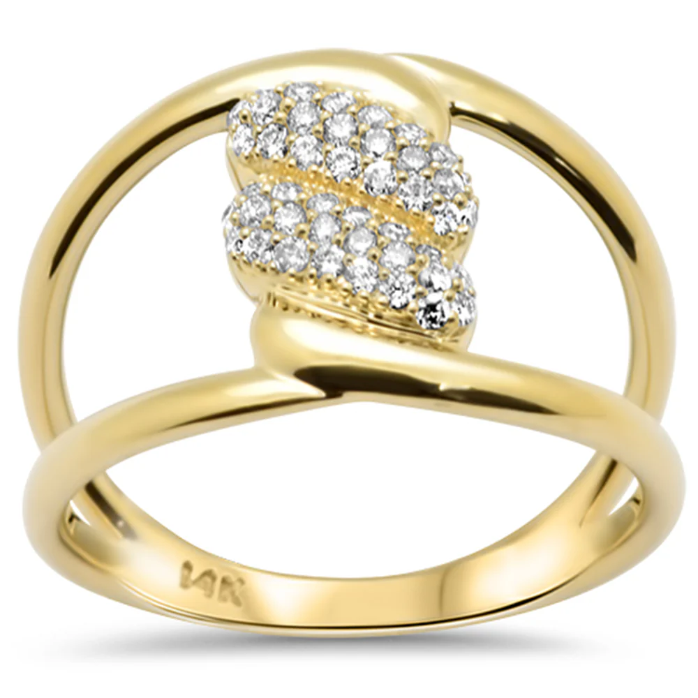 <span style="color:purple">SPECIAL!</span>.26ct G SI 14K Yellow Gold Diamond Twisted Band Ring Size 6.5