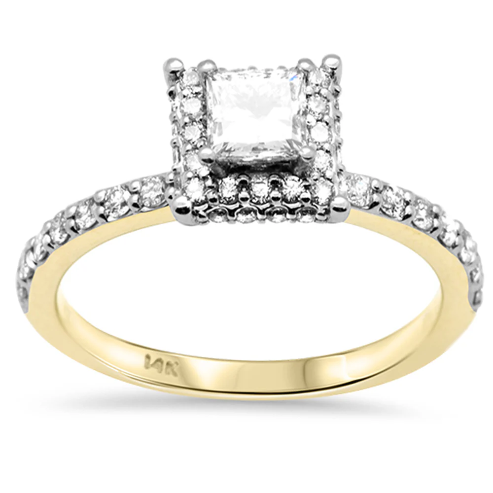 <span style="color:purple">SPECIAL!</span>.50ct G SI 14K Yellow Gold Princess Cut Diamond Engagement Ring Size 6.5