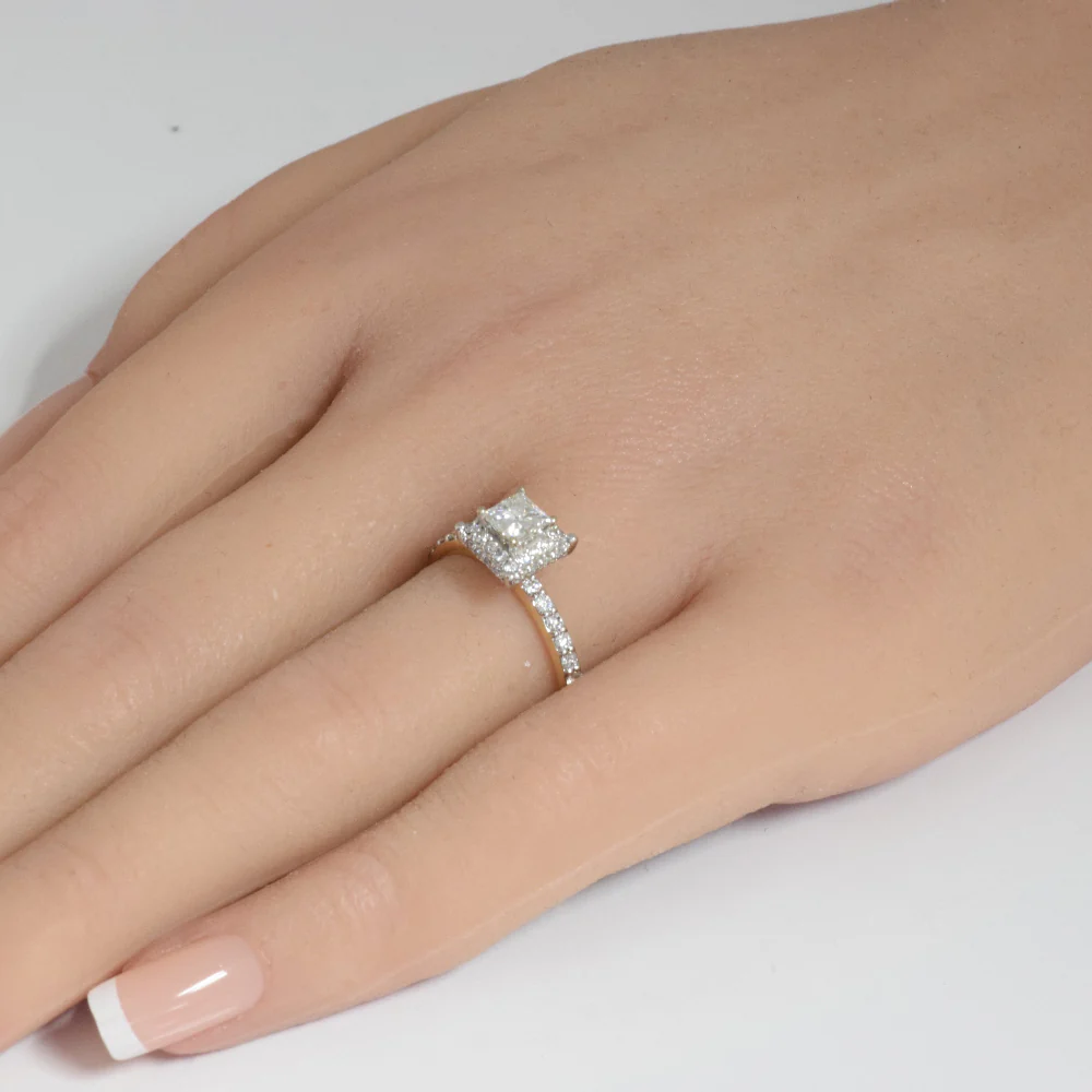 <span style="color:purple">SPECIAL!</span>.50ct G SI 14K Yellow Gold Princess Cut Diamond Engagement Ring Size 6.5 - Image 2