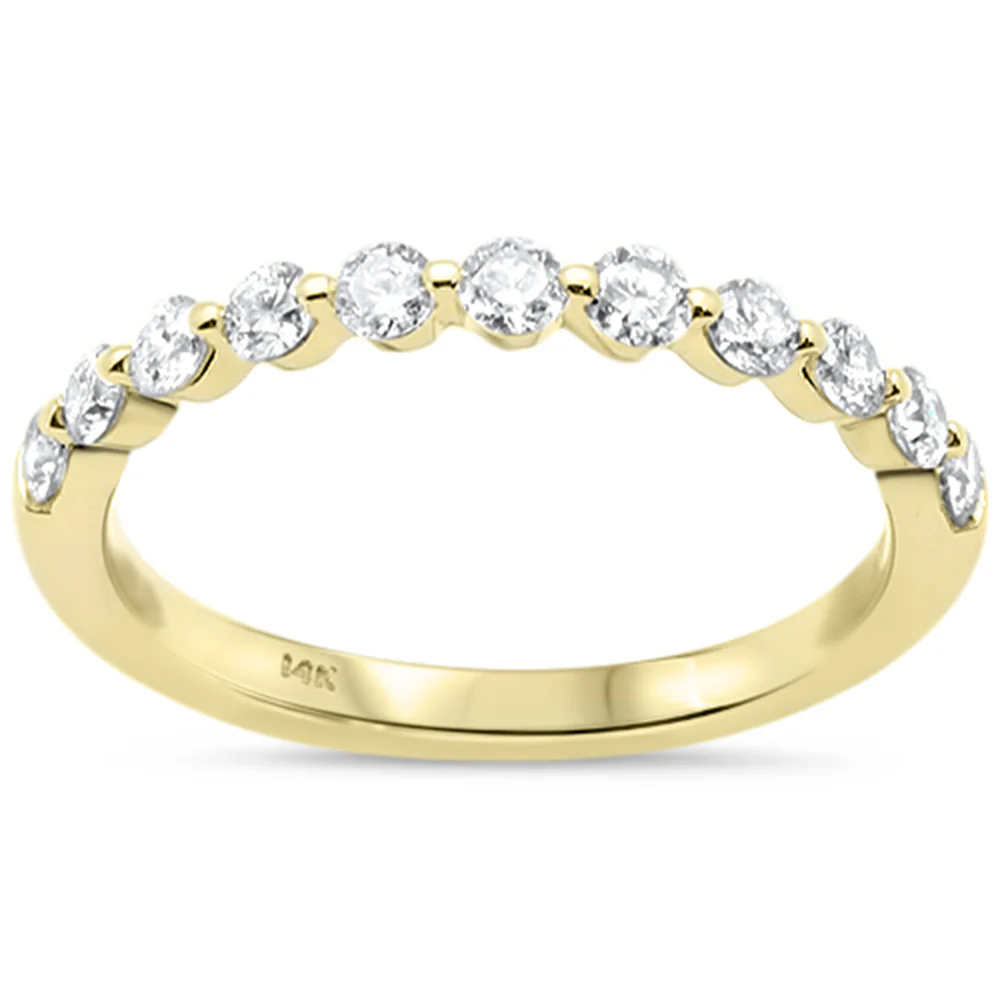 <span style="color:purple">SPECIAL!</span>.52ct G SI 14K Yellow Gold Diamond Stackable Wedding Band Ring Size 6.5