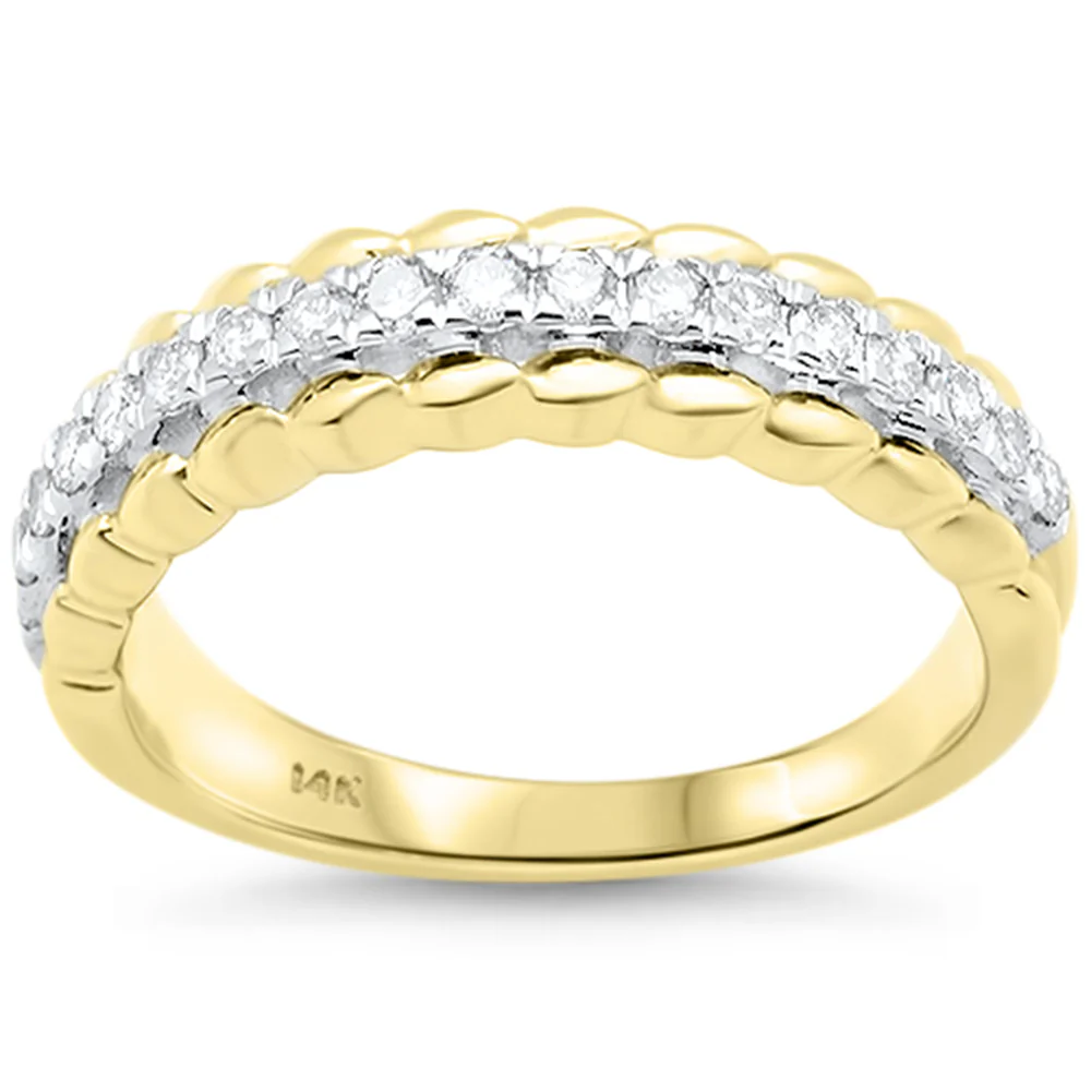 <span style="color:purple">SPECIAL!</span>.37ct G SI 14K Yellow Gold Round Diamond Trendy Style Womens Diamond Ring Size 6.5