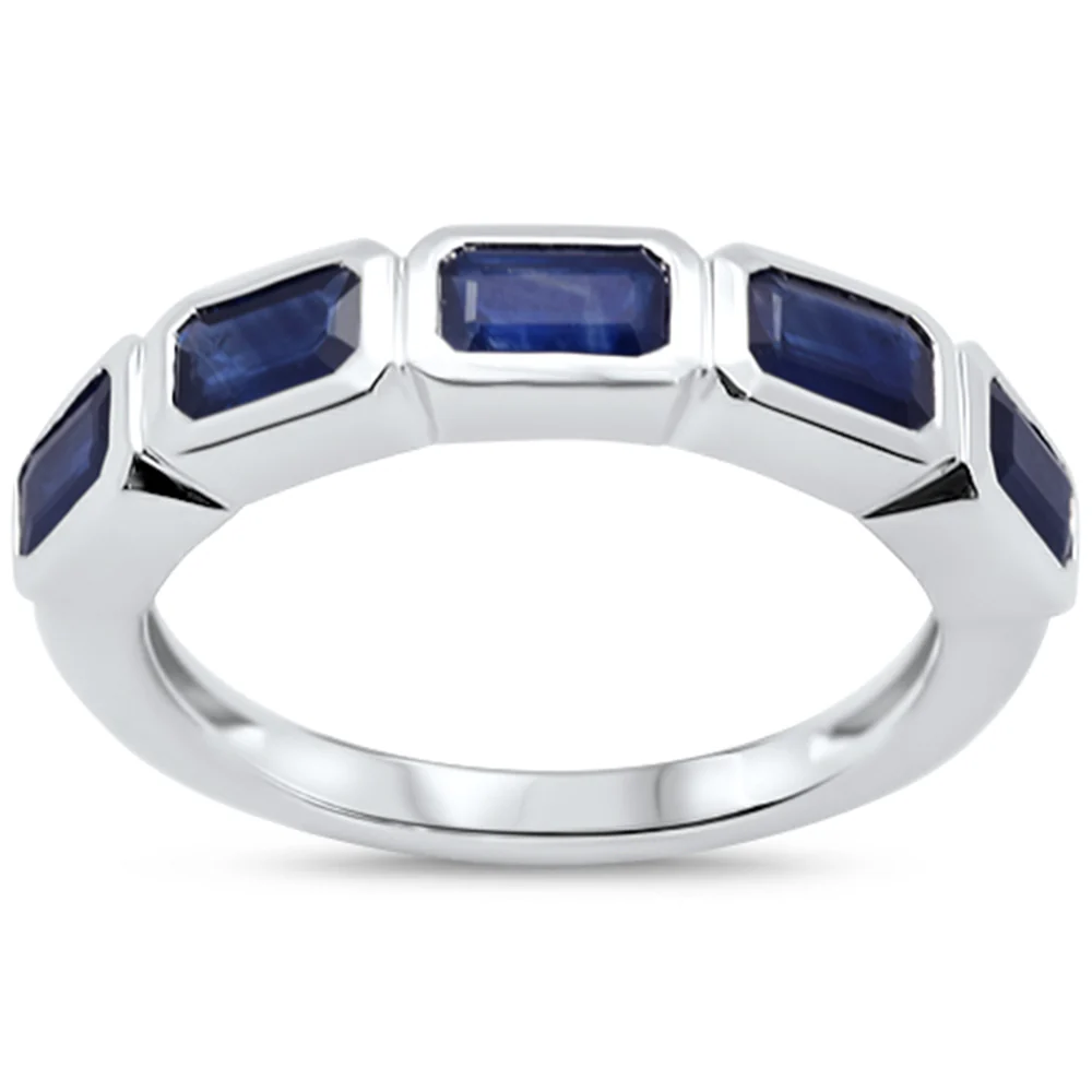 <span style="color:purple">SPECIAL!</span>1.52ct G SI 14KT White Gold Blue Sapphire Gemstone Ring Size 6.5