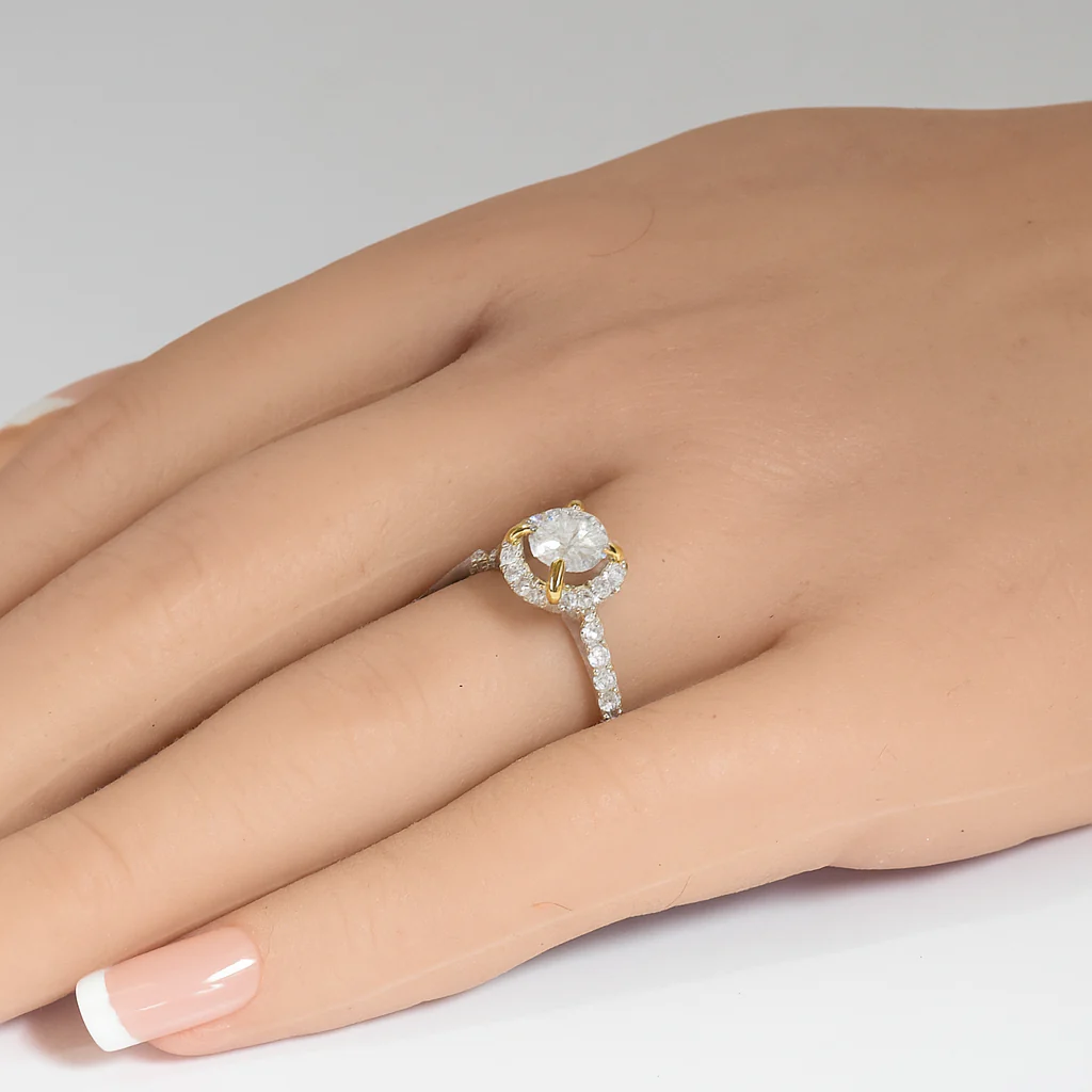 <span style="color:purple">SPECIAL!</span> 1.72ct G SI 14K Yellow Gold Diamond & Round Cut Engagement Ring Size 6.5 - Image 2