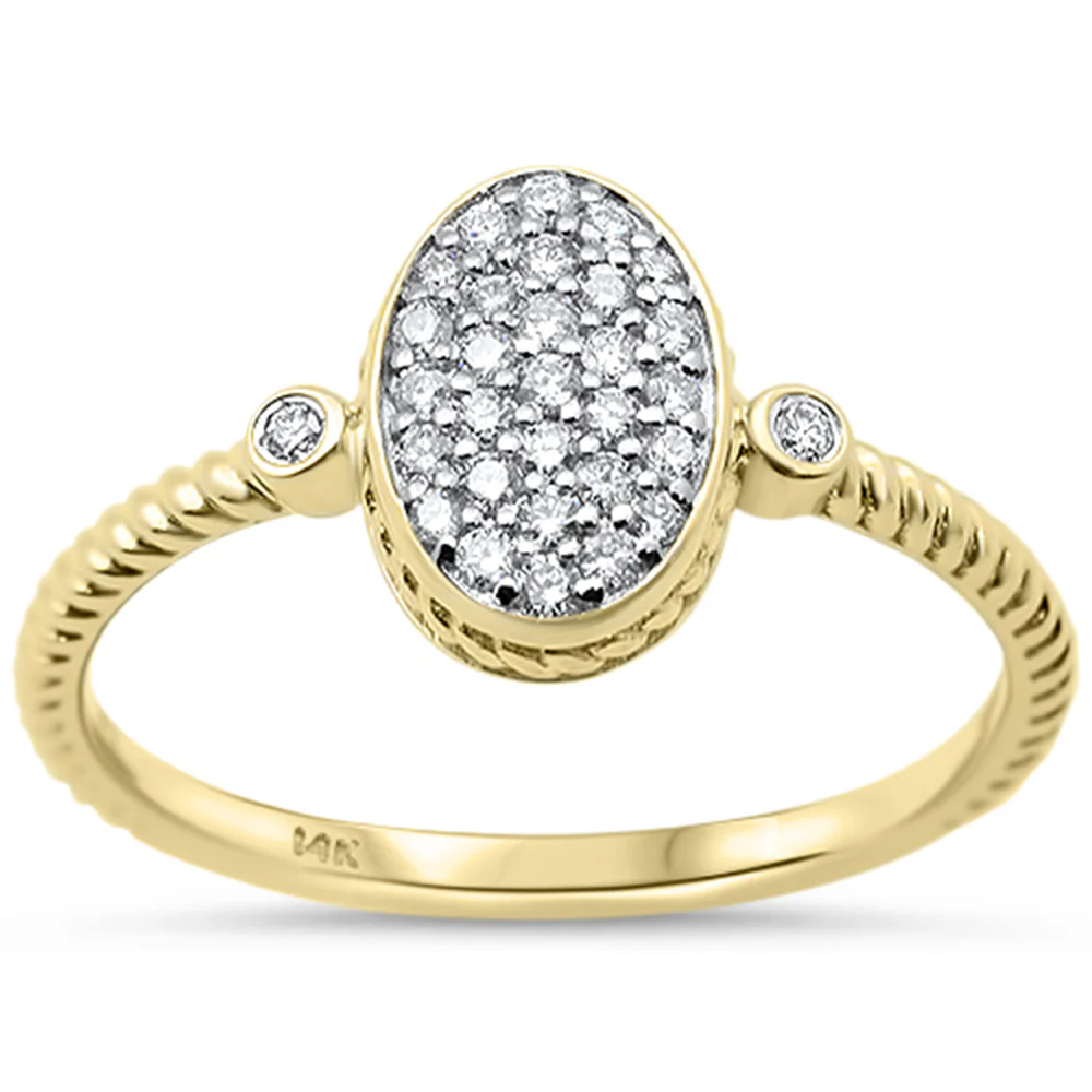 <span style="color:purple">SPECIAL!</span> .19ct G SI 14K Yellow Gold Oval Shape Diamond Engagement Ring Size 6.5