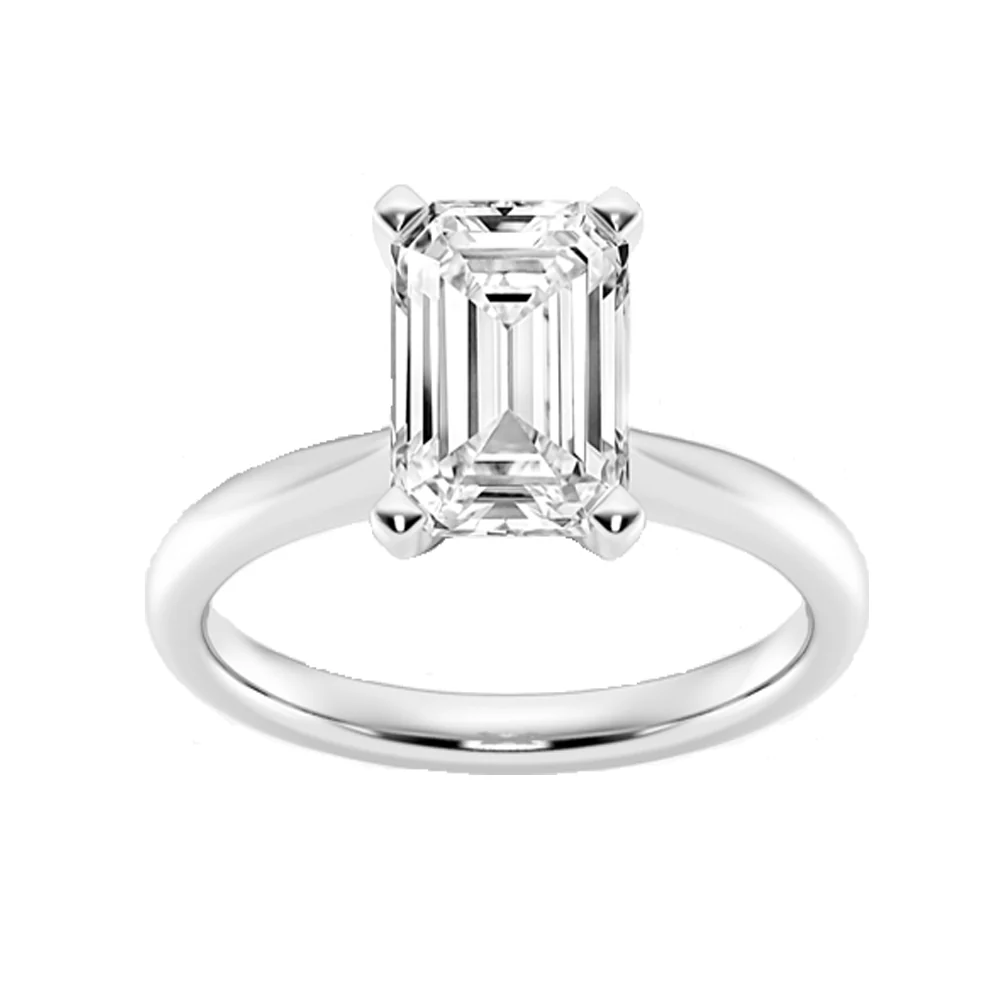 <span style="color:purple">SPECIAL!</span>.25ct G SI 14K White Gold Petite Emerald Cut Diamond Solitaire Engagement Ring Size 6.5