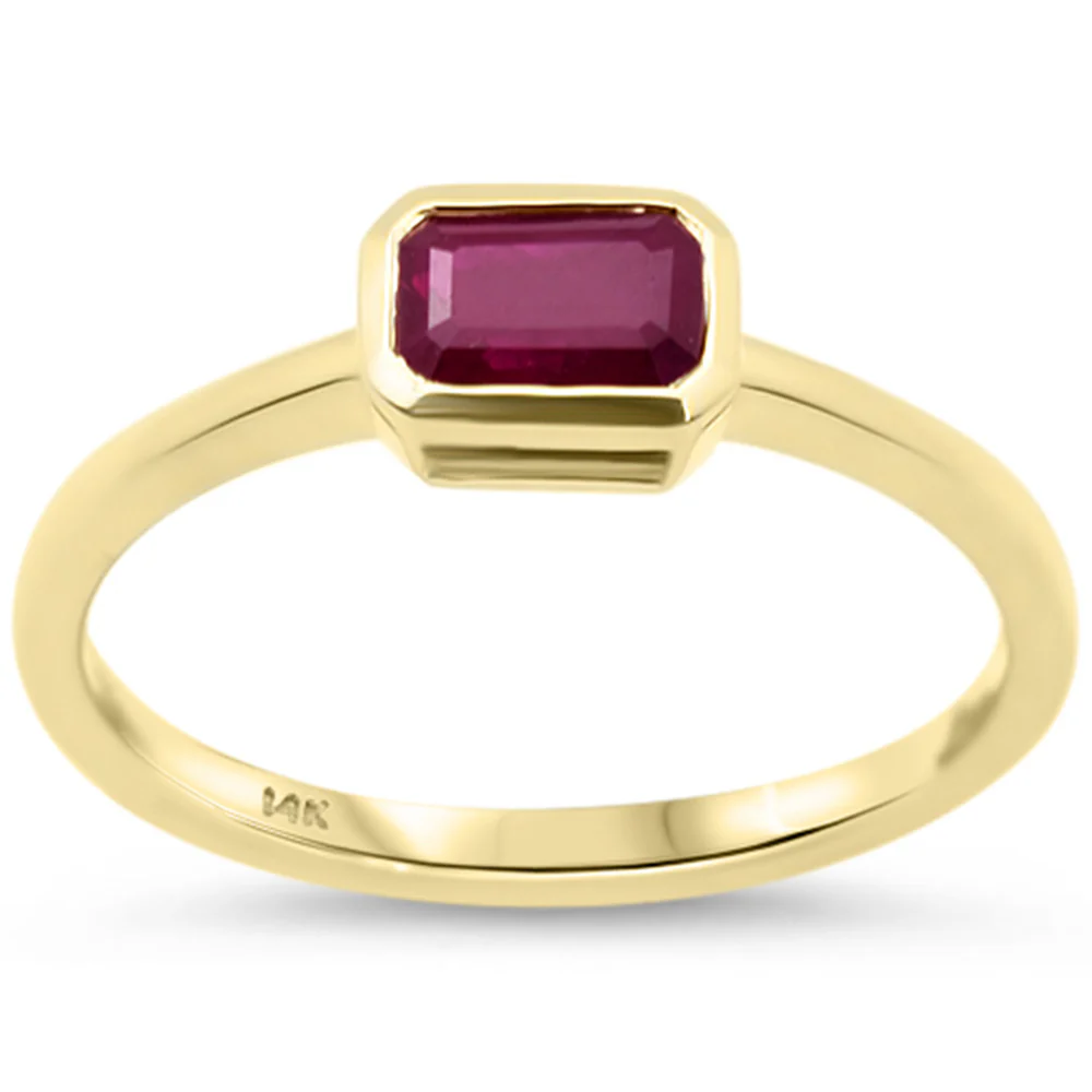 <span style="color:purple">SPECIAL!</span> .66ct G SI 14K Yellow Gold Diamond & Ruby Gemstone Ring Size 6.5