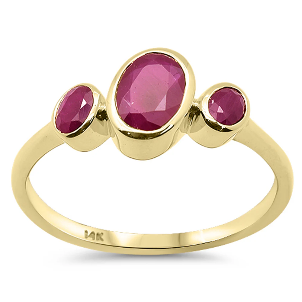 <span style="color:purple">SPECIAL!</span> 1.41ct G SI 14K Yellow Gold Oval Ruby Gemstone Ring Size 6.5